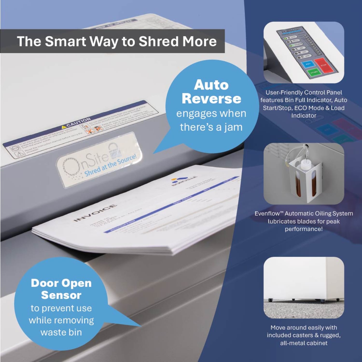 Formax OnSite FD 8652CC 32-Sheet Cross-Cut Office Shredder, Gray - Image 5