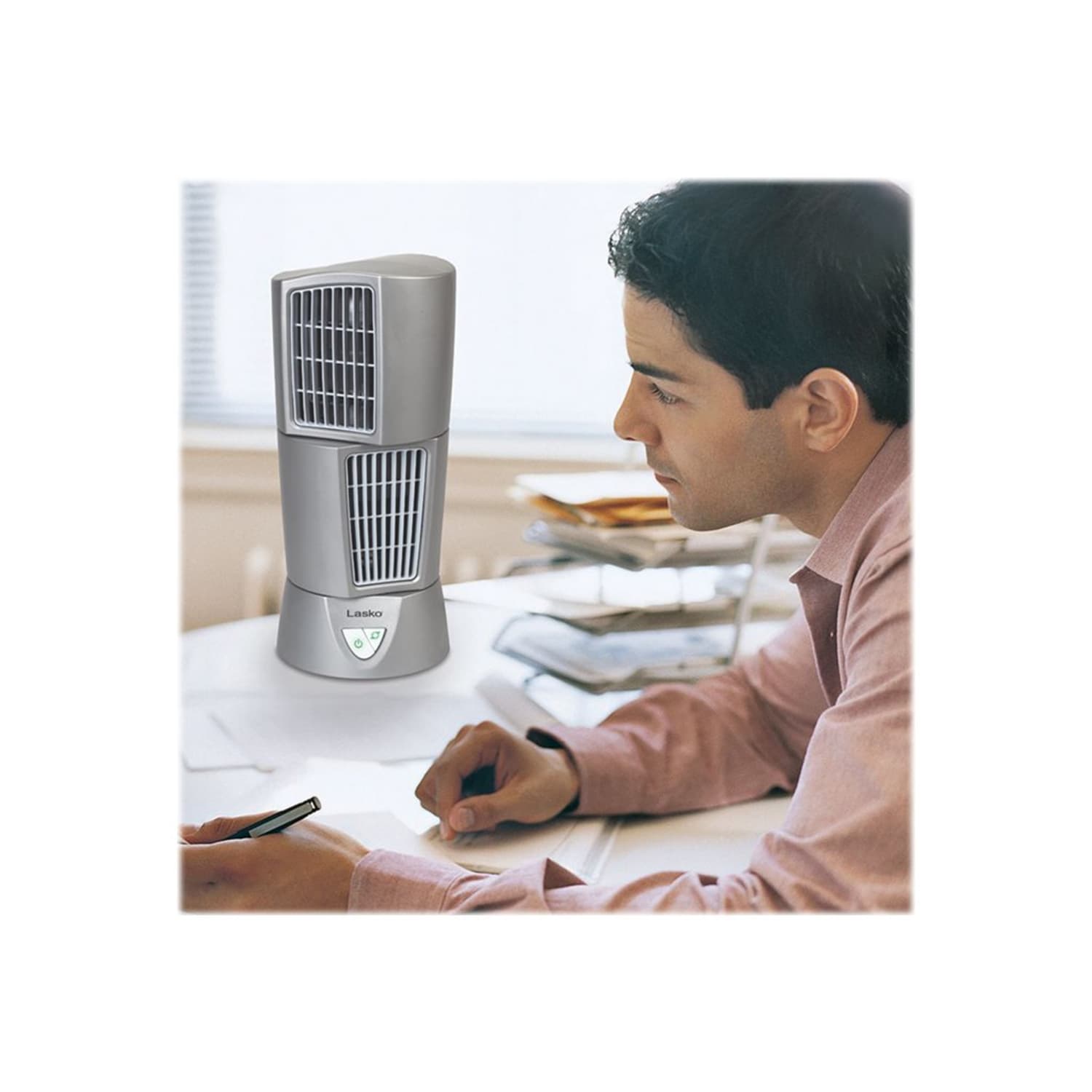 Lasko Wind Tower Fan, 152.4 mm Fan Diameter, 3 Speed, Oscillating, 14inH x 6inW x 6inD, Platinum - Image 5
