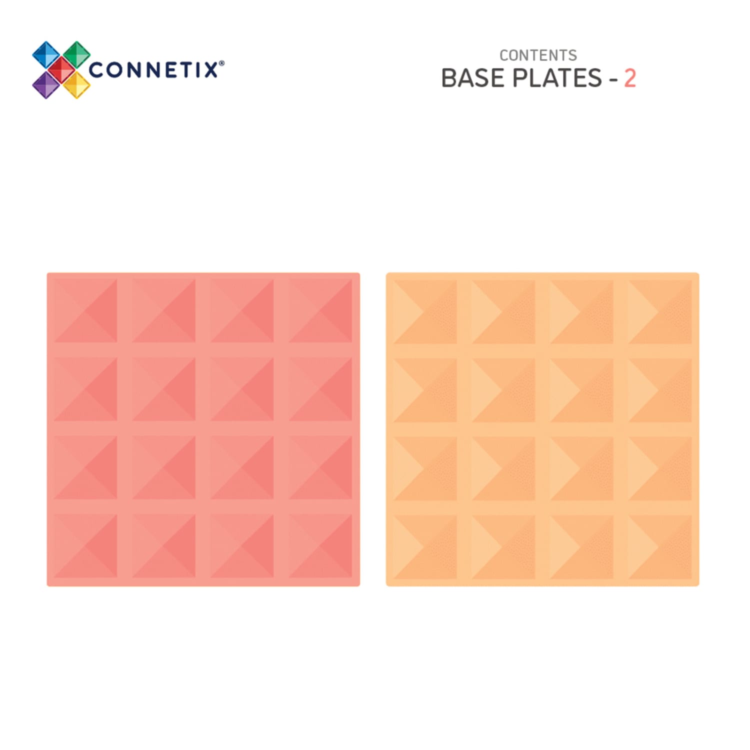 Connetix Magnetic Tiles Pastel Lemon & Peach Base Plate, 2 Pieces - Image 3