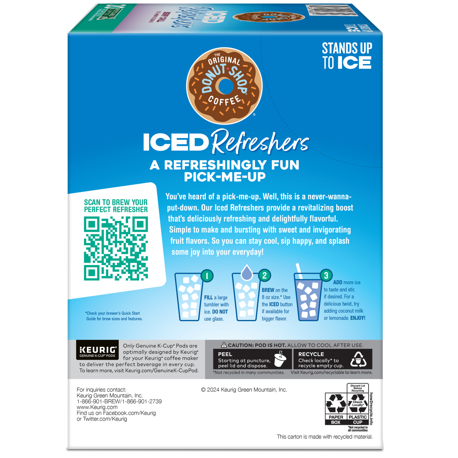 The Original Donut Shop Iced Refreshers Keurig Single Serve K-Cup Pods, Berry Chill, 20 Pods Per Pack, Case Of 4 Packs - Image 6