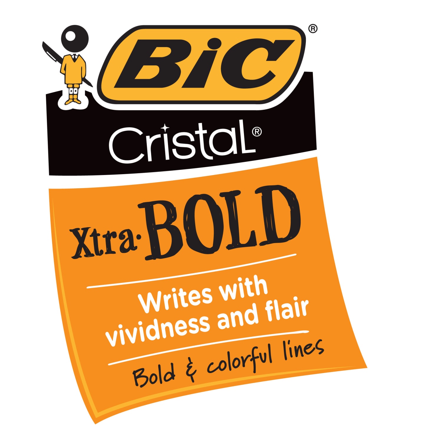 BIC Cristal Bold Ballpoint Pens, Extra Bold Point, 1.6 mm, Translucent Smoked Barrel, Black Ink, Pack Of 24 Pens - Image 4