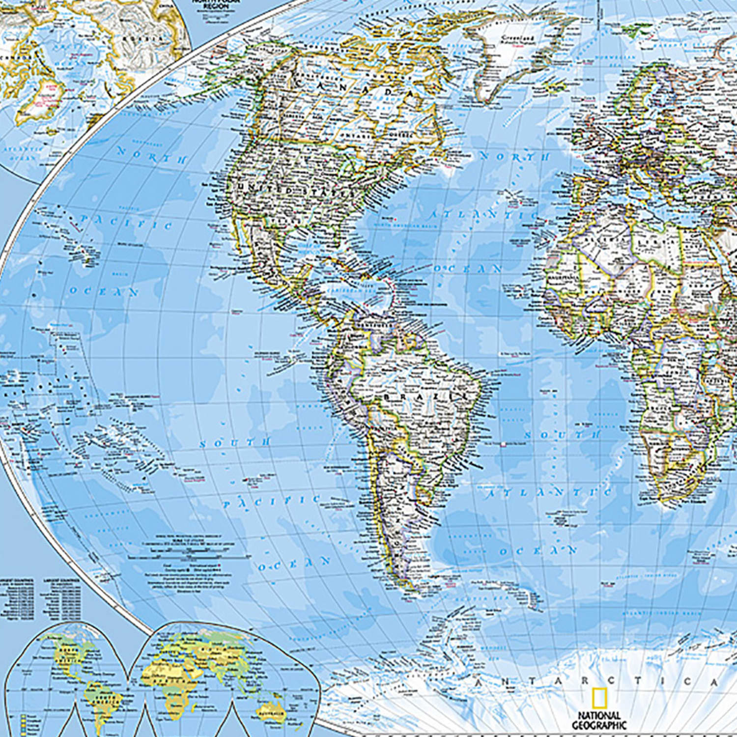 National Geographic World Classic Map, Poster Size and Laminated, 36in x 24in - Image 3