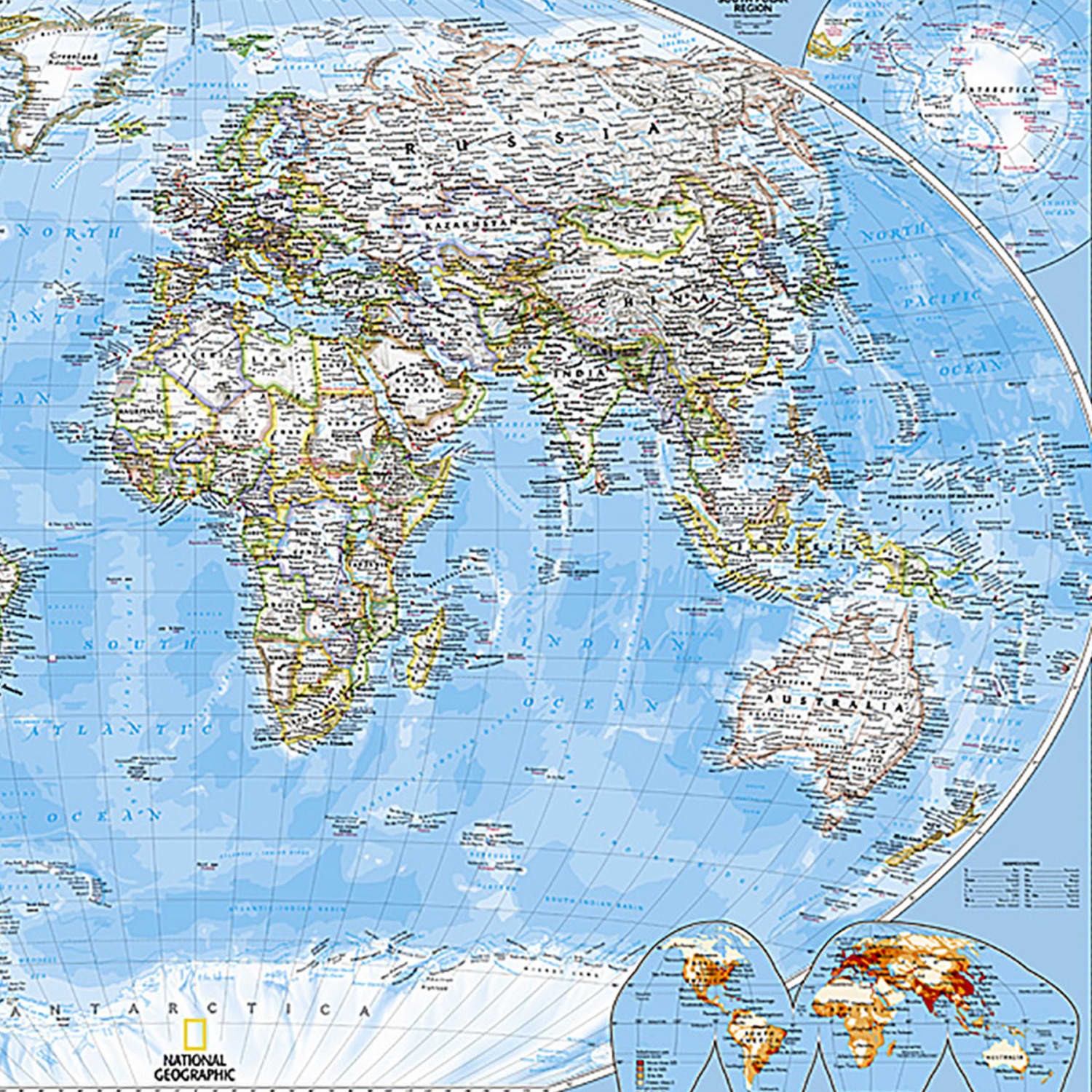 National Geographic World Classic Map, Poster Size and Laminated, 36in x 24in - Image 4