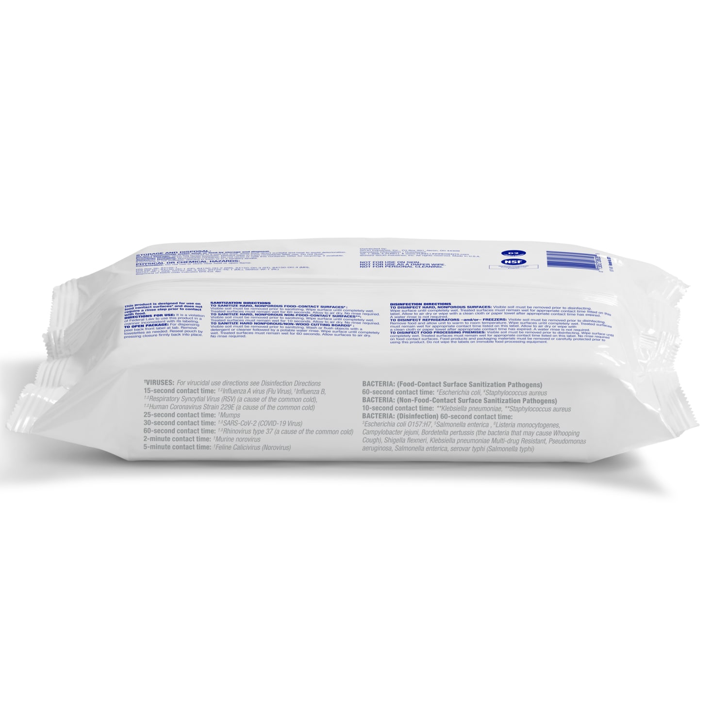 Purell Foodservice Surface Sanitizing Wipes, Fragrance Free, 7-7/16in x 9in, White, 72 Wipes Per Flowpack, Case Of 12 Packs - Image 3