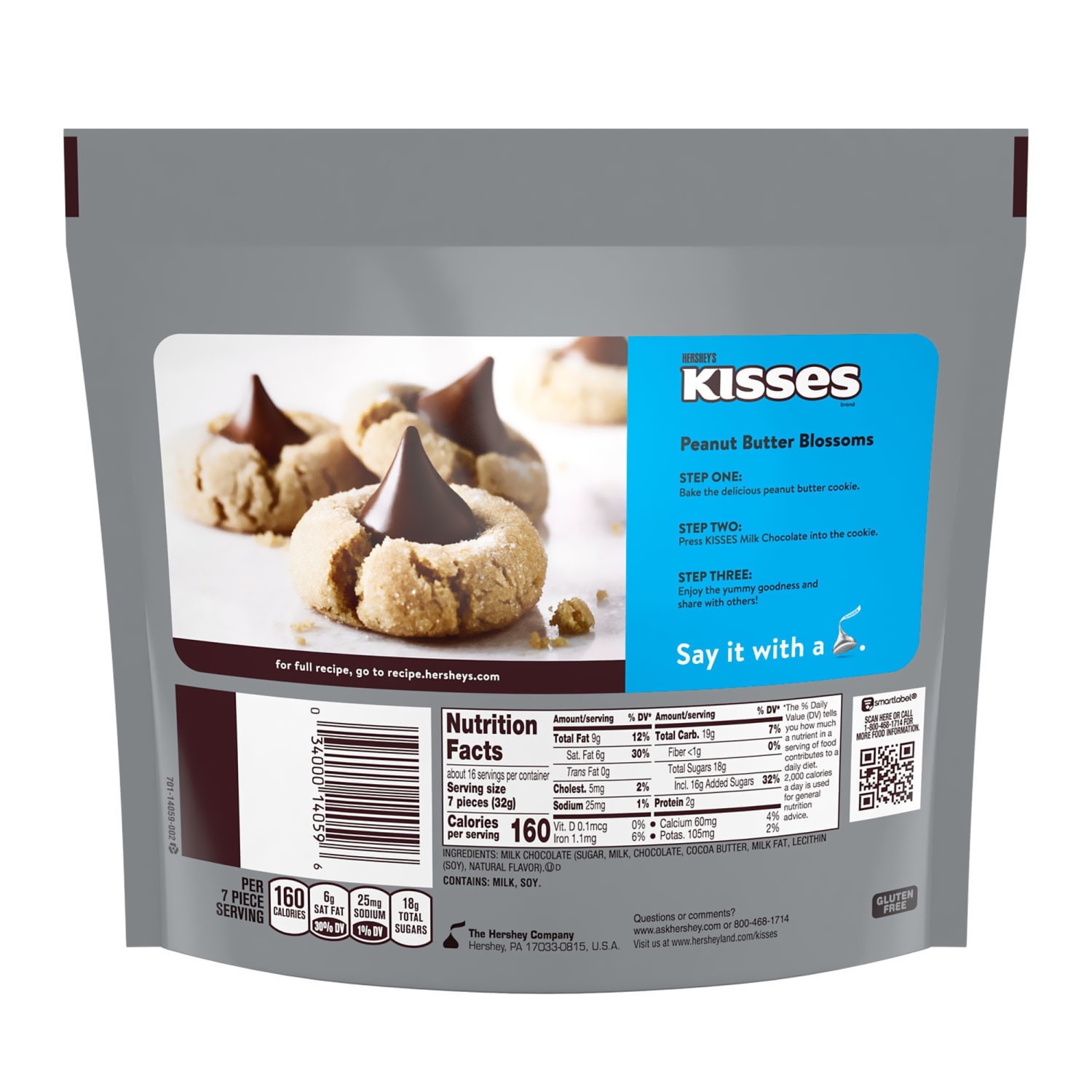 KISSES Hersheys Milk Chocolate Family Pack Stand Up Bags, 17.9 Oz, Pack Of 3 Bags - Image 5