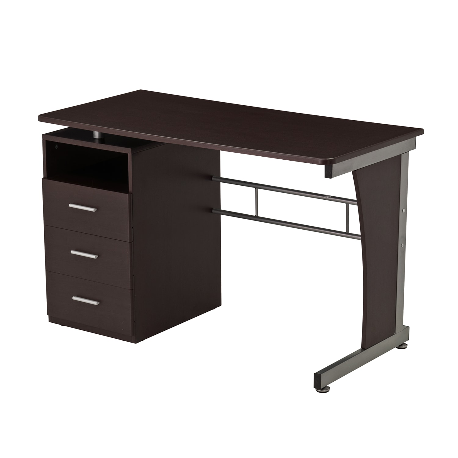 Techni Mobili Computer Desk - Rectangle Top - 3 Drawers - 80 lb Capacity - Computer