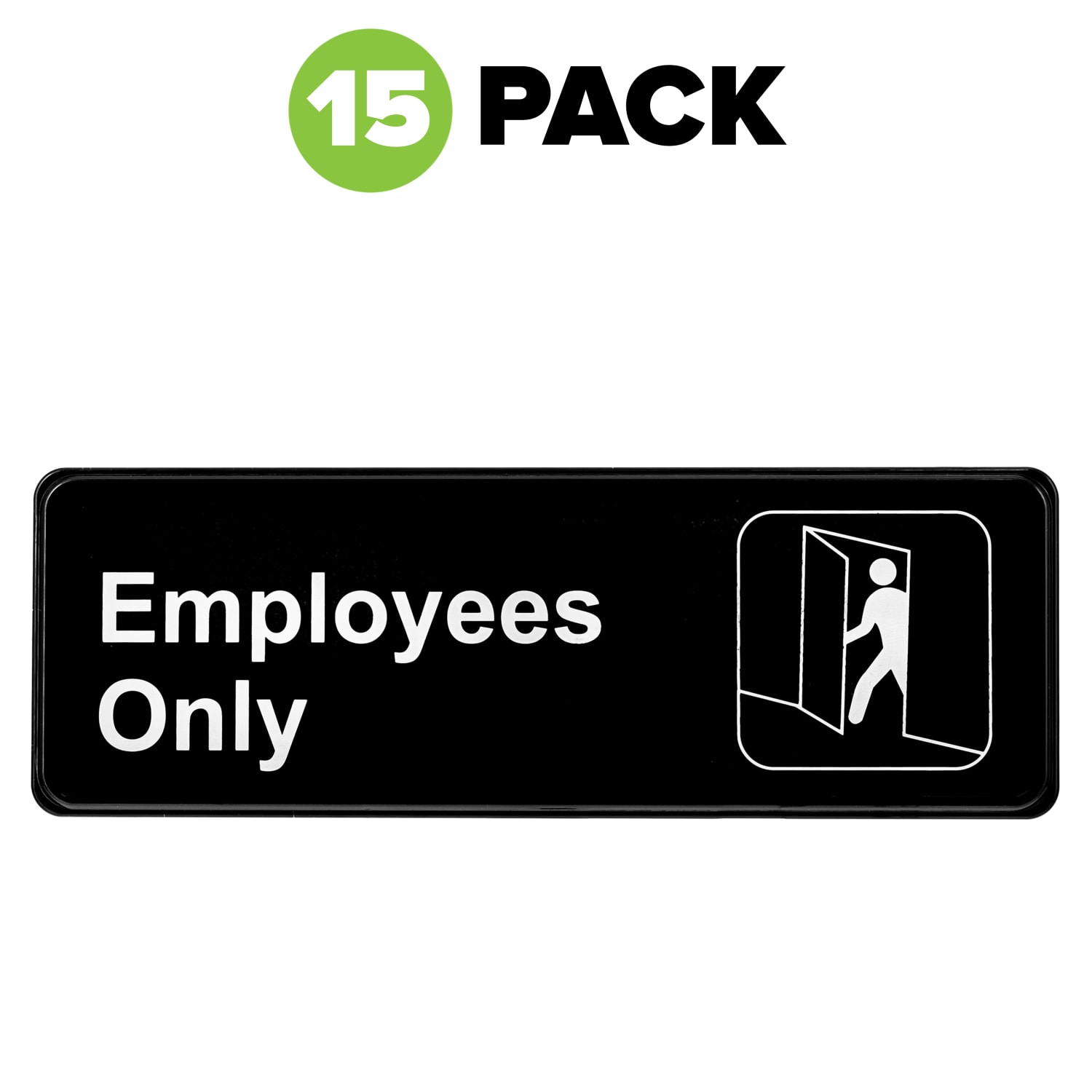 Alpine Employees Only Signs, 3in x 9in, Black/White, Pack Of 15 Signs - Image 3