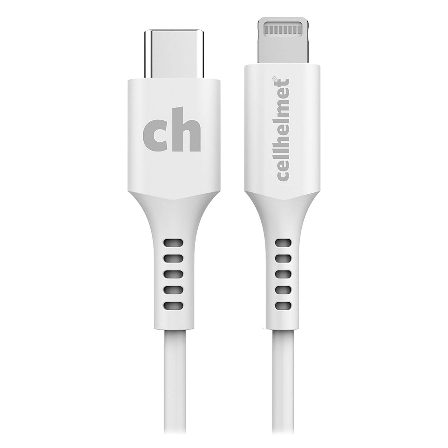 cellhelmet Charge And Sync USB-C To Lightning Round Cable, 6, Gray