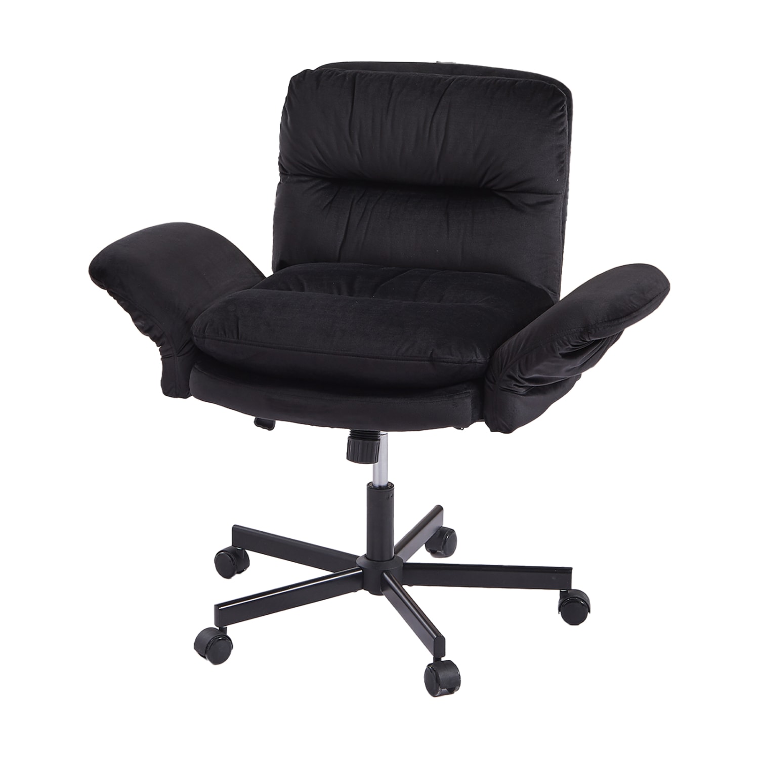 Bestier Ergonomic Velour Mid-Back Swivel Executive Task Chair, Black - Image 3