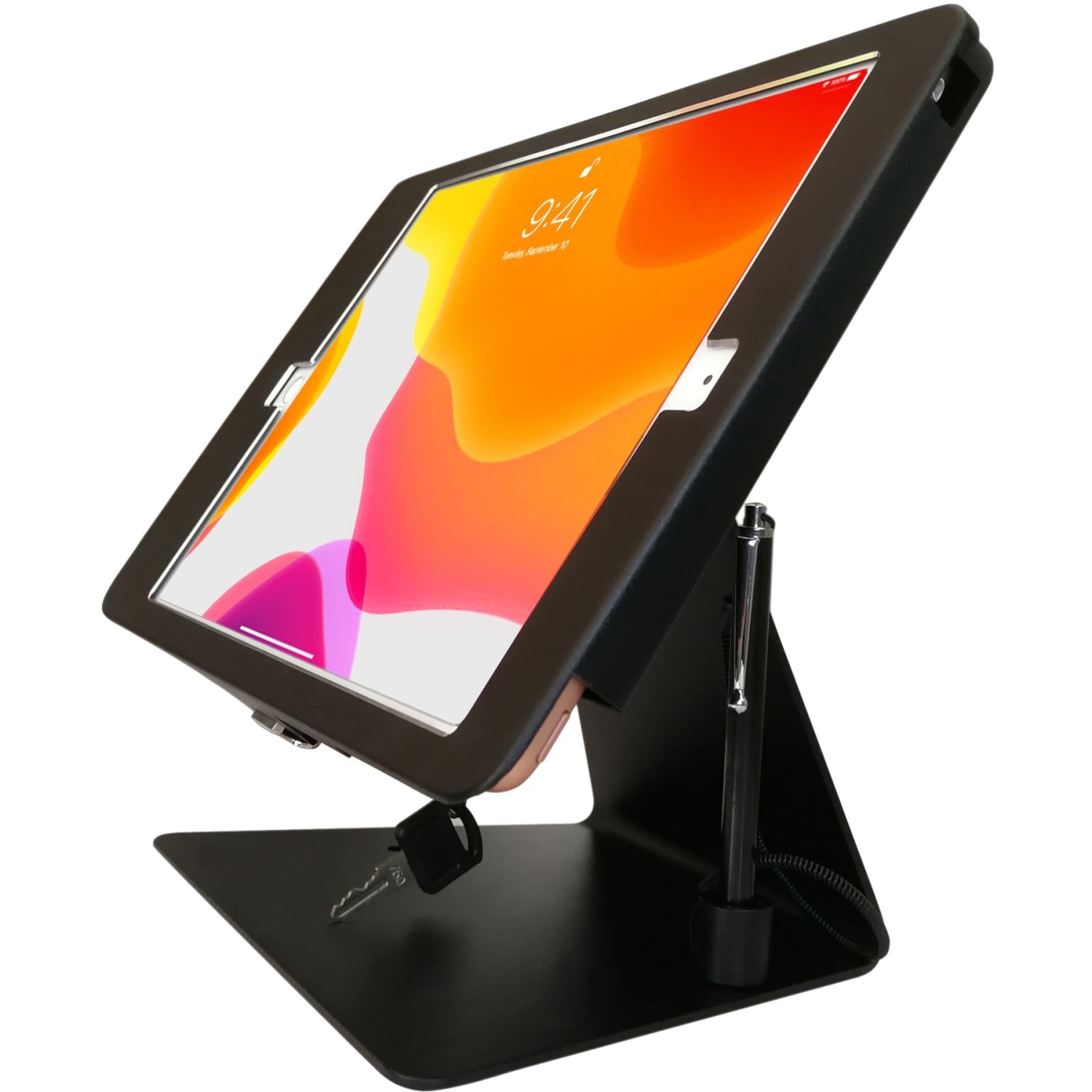 CTA Digital Desktop Anti-Theft Stand for iPad Air 3 (2019), iPad Pro 10.5 and 10.2-inch iPad (7th/ 8th/ 9th Gen) Black - Up to 10.50in Screen Support - Desktop, Countertop, Table - Aluminum - Black - Image 5