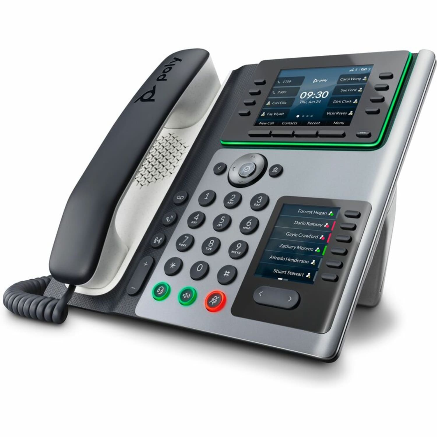 Poly Edge E450 IP Phone and PoE-enabled GSA/TAA - 32 x Total Line - VoIP - 3.5in LCD - IEEE 802.11a/b/g/n - 2 x Network (RJ-45) - PoE Ports - Image 4