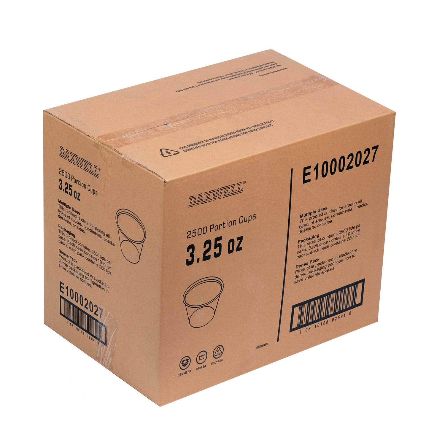Daxwell Portion Cups, 3.25 Oz, Clear, 250 Cups Per Bag, Case Of 10 Bags - Image 3