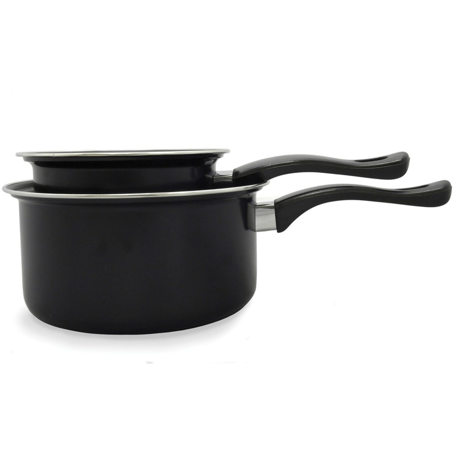 Brentwood BSP-1620 1.5qt and 3qt Non-Stick Saucepan Set, Black - 2 Pieces - Cooking, Sauce - Dishwasher Safe - BSP1620 - Image 3
