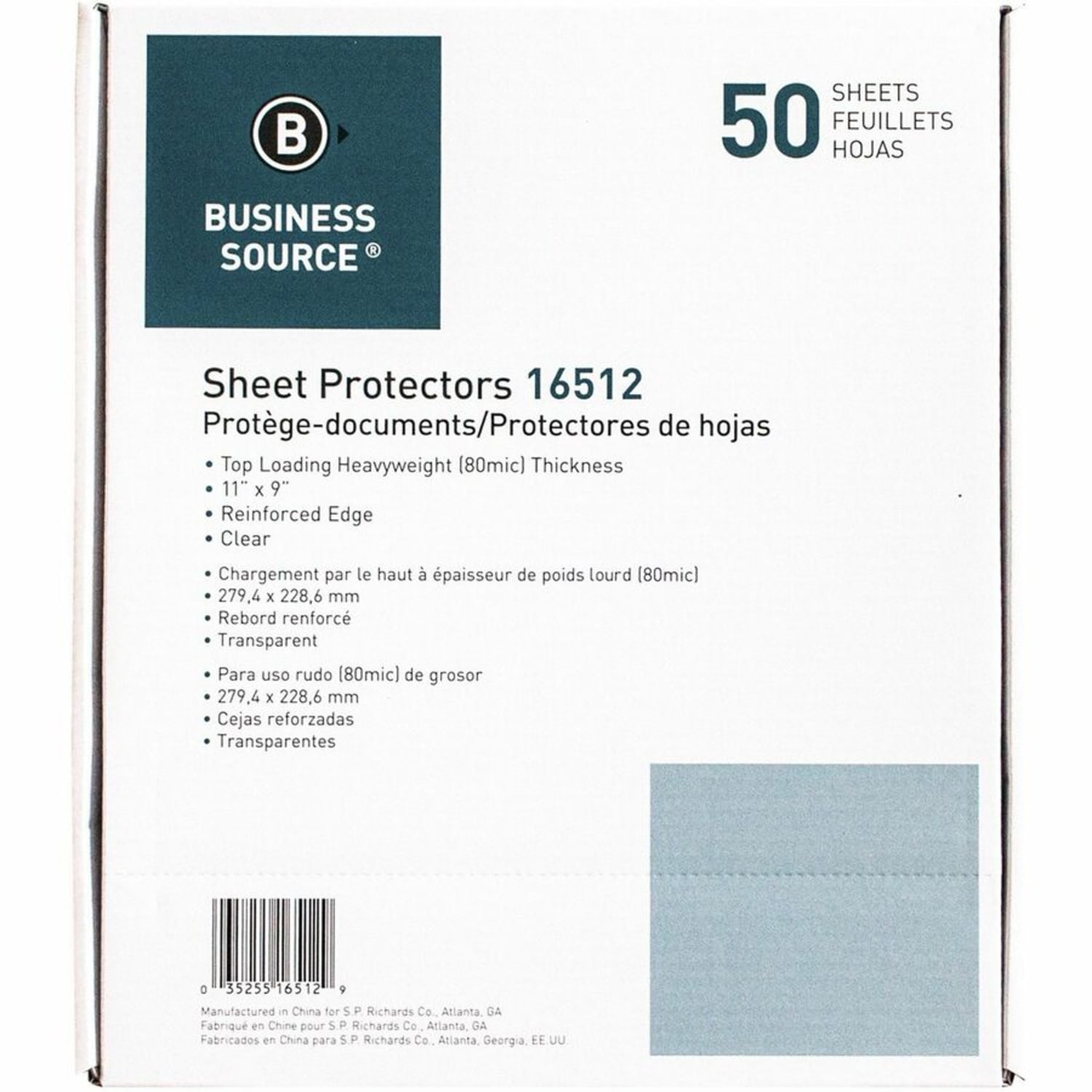 Business Source Sheet Protectors - 3.3 mil Thickness -  - 16512 - Image 6