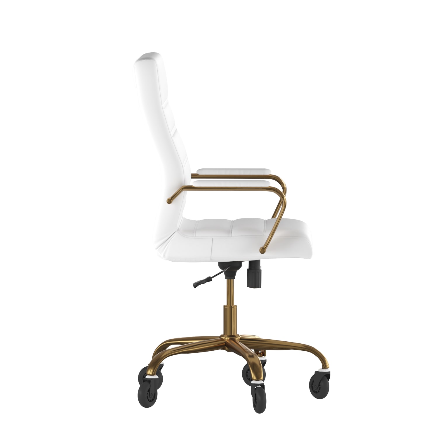Flash Furniture Whitney Ergonomic Faux Leather High Back Executive Swivel Office Chair WhiteGold PopularChairscom