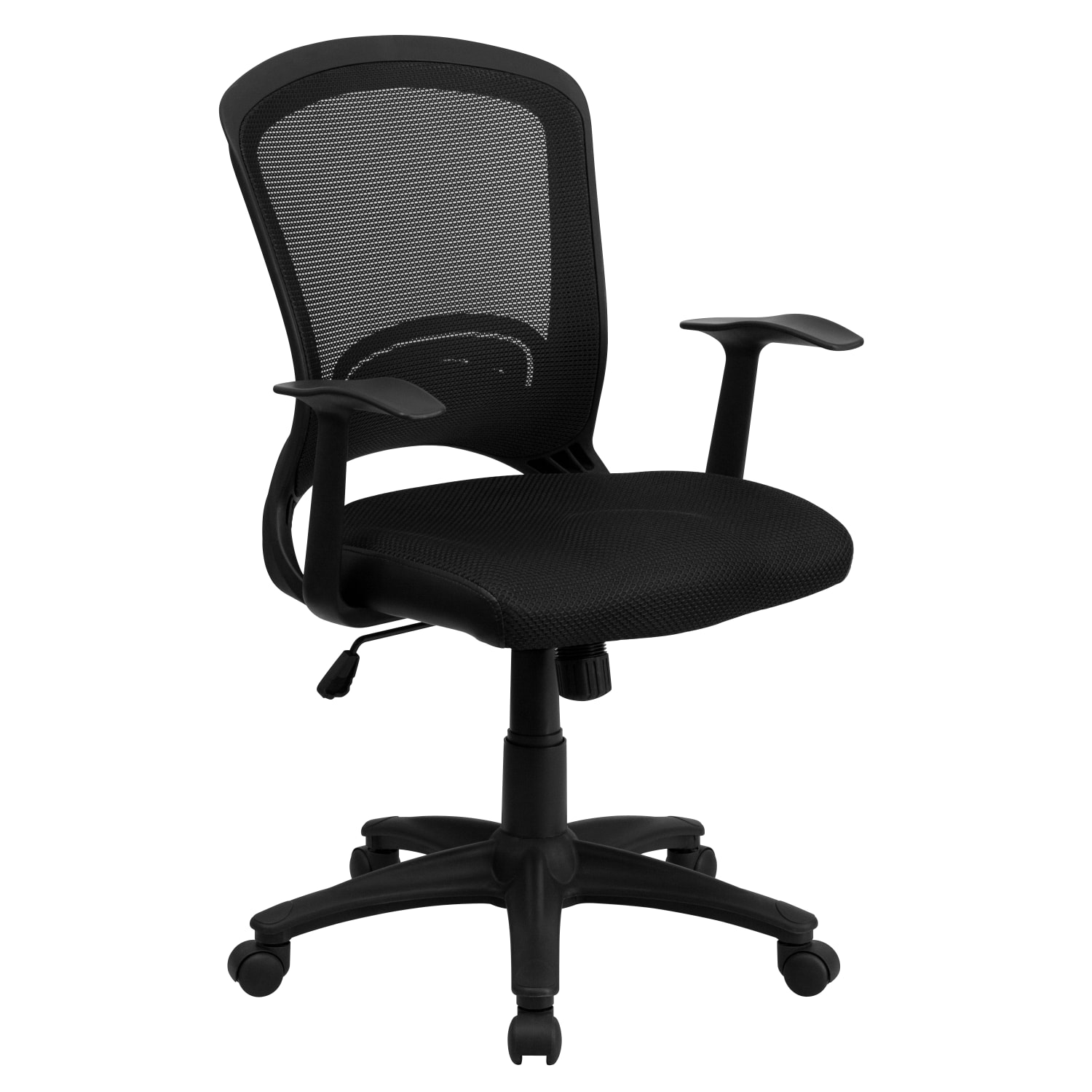 Flash Furniture Mesh Mid-Back Swivel Task Chair With Padded Seat, Black - Image 3