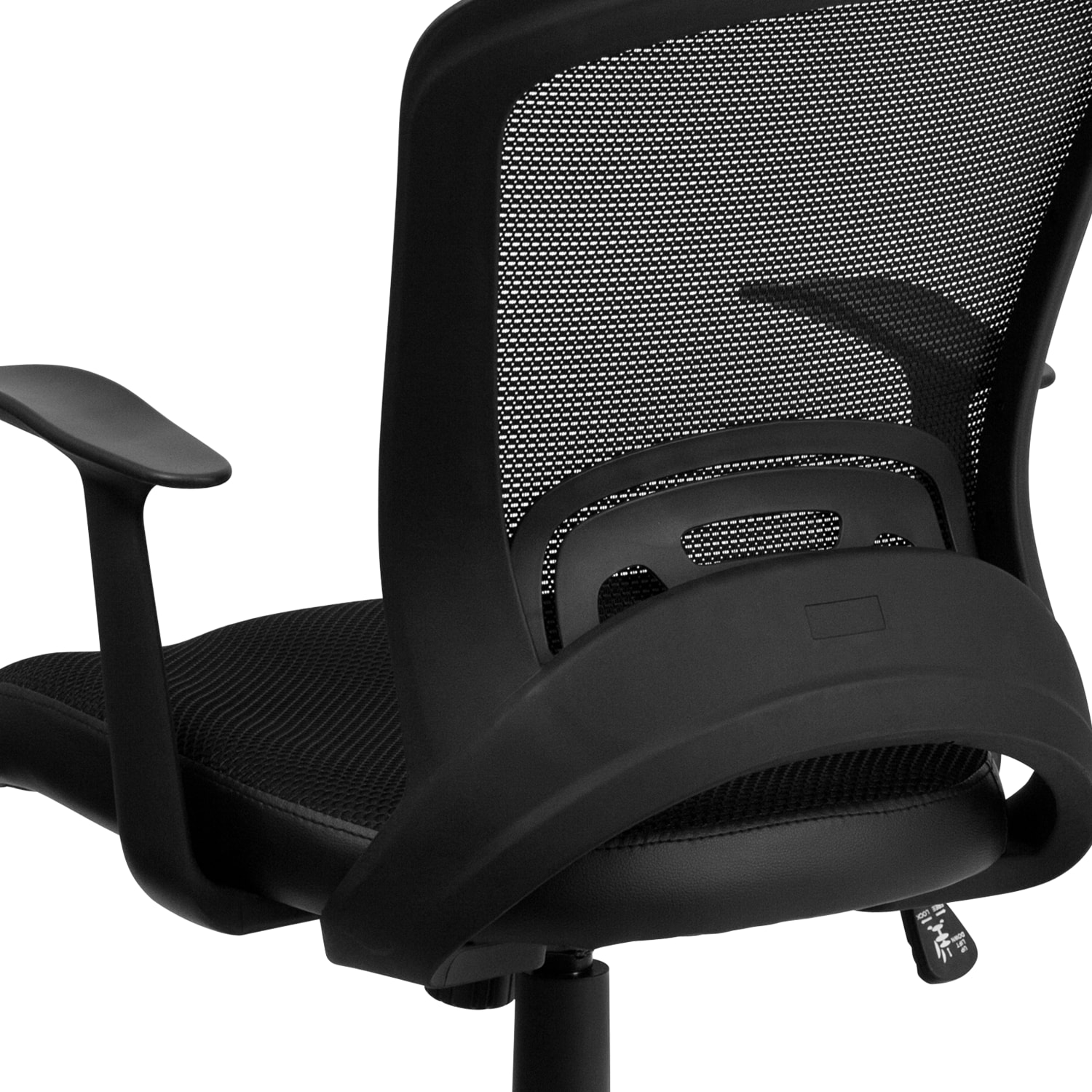Flash Furniture Mesh Mid-Back Swivel Task Chair With Padded Seat, Black - Image 10