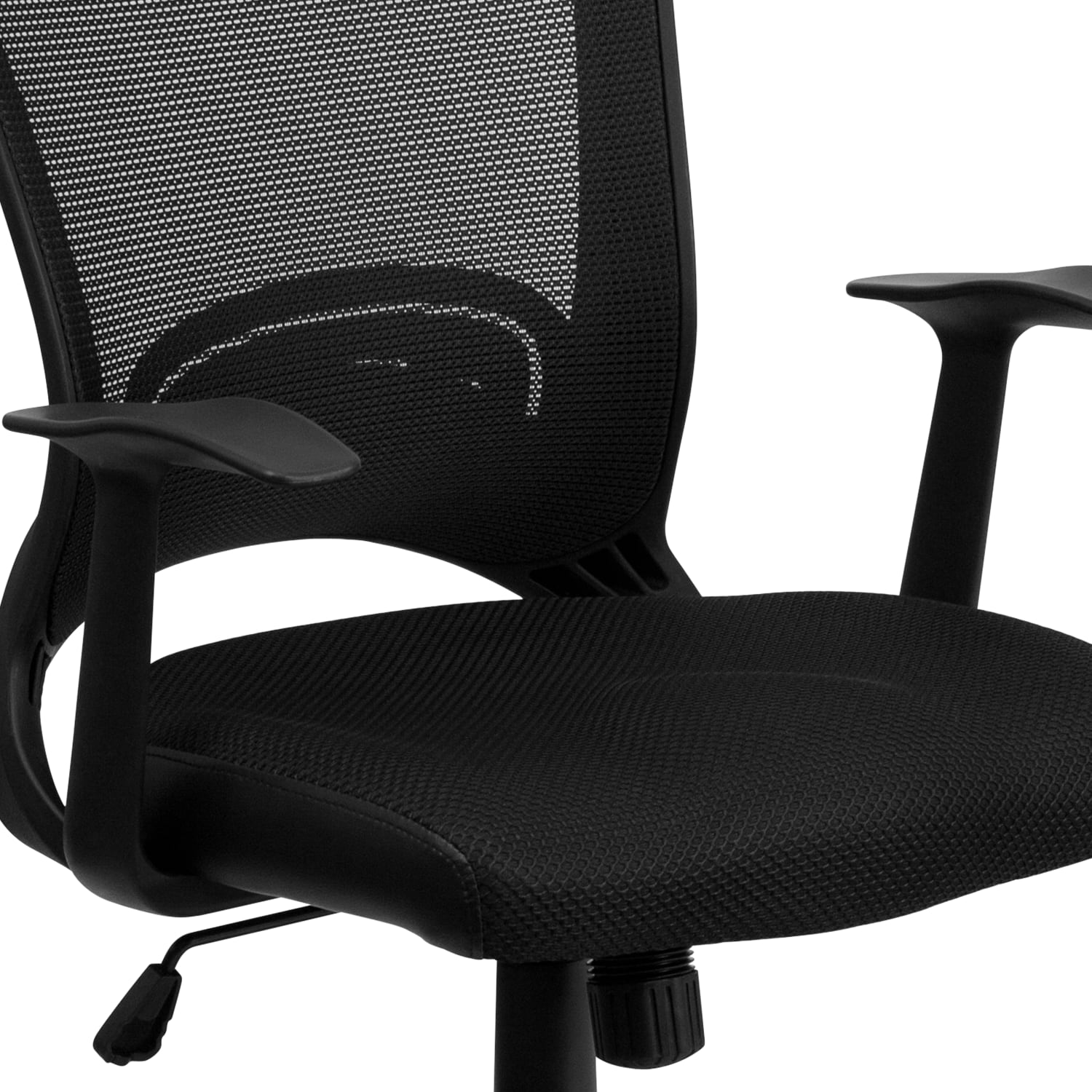 Flash Furniture Mesh Mid-Back Swivel Task Chair With Padded Seat, Black - Image 13