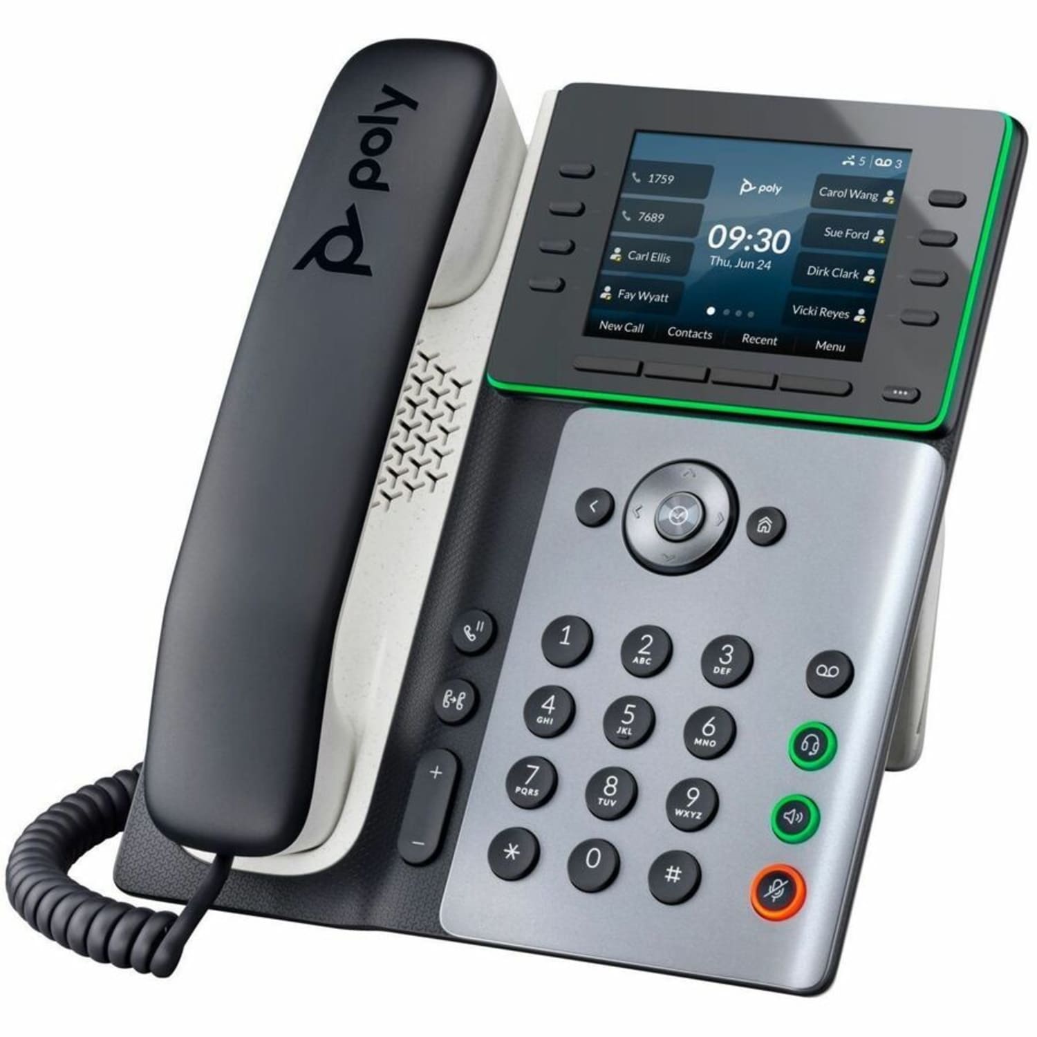 Poly Edge E300 IP Phone and PoE-enabled GSA/TAA - 32 x Total Line - VoIP - 3.5in LCD - 2 x Network (RJ-45) - PoE Ports - Image 3