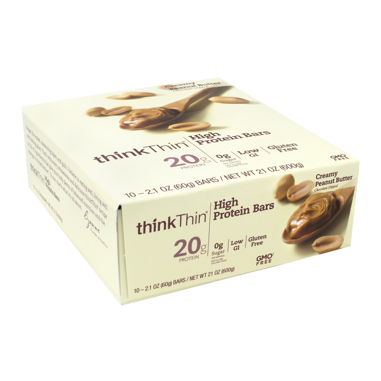 thinkThin Creamy Peanut Butter High Protein Bars, 2.1 Oz, Box Of 10 Bars - Image 6