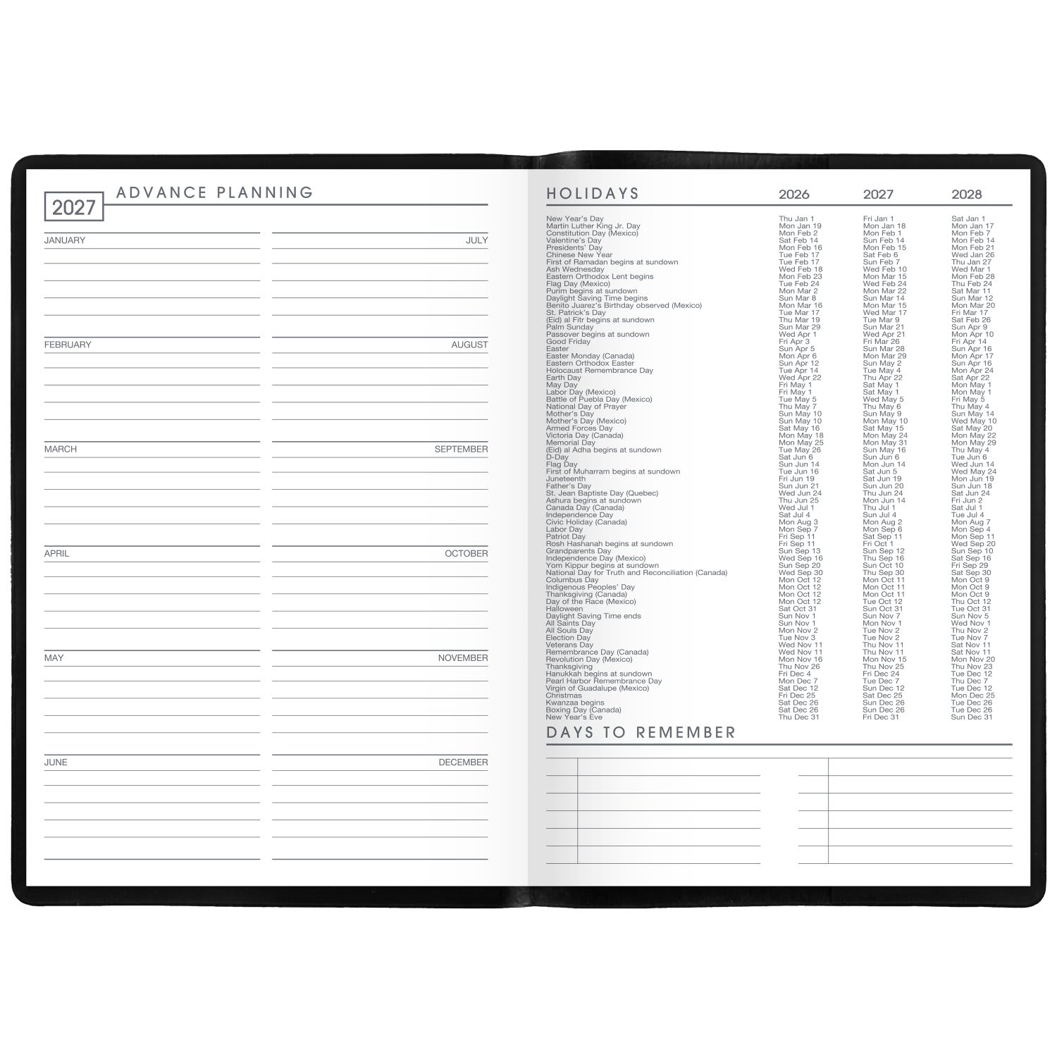 AT-A-GLANCE Designer Cover 2026 Monthly Planner, Black, Large, 7in x 10in - Image 6
