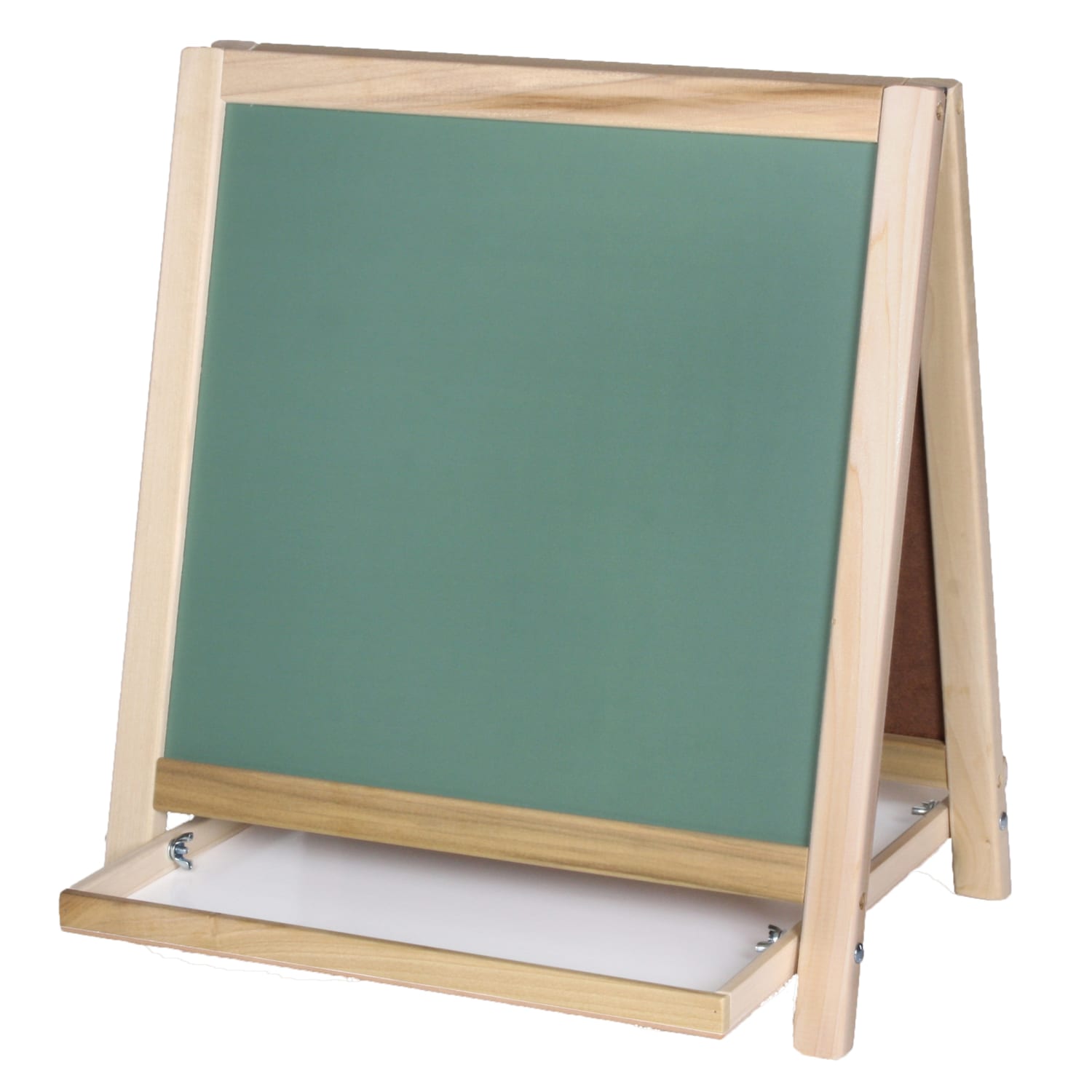 Flipside Magnetic Dry-Erase Whiteboard/Chalk Table Top Easel, 20 1/4in x 18 1/4in, Wood Frame With Brown Finish - Image 3