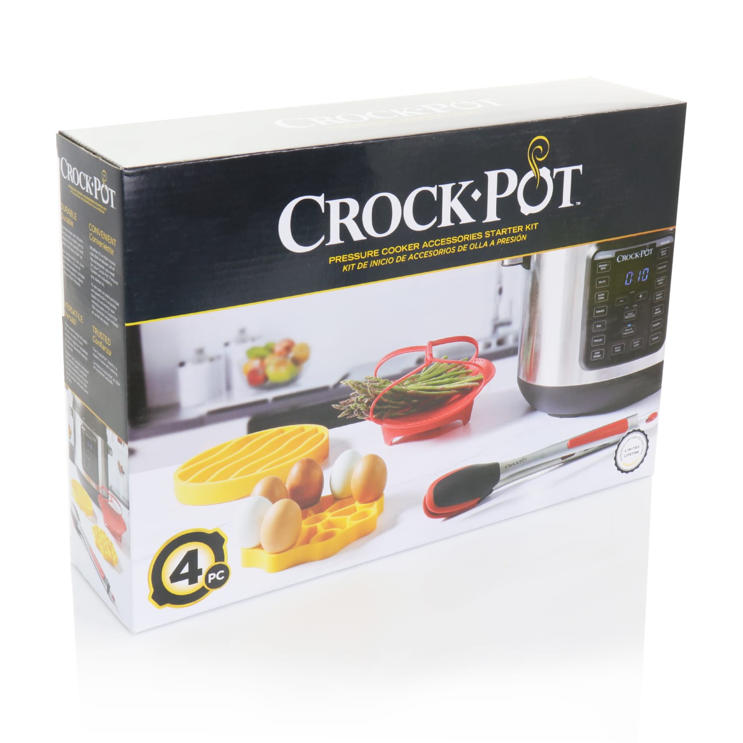 Crock-Pot 4-Piece Pressure Cooker Accessories Starter Kit, Red/Yellow - Image 5
