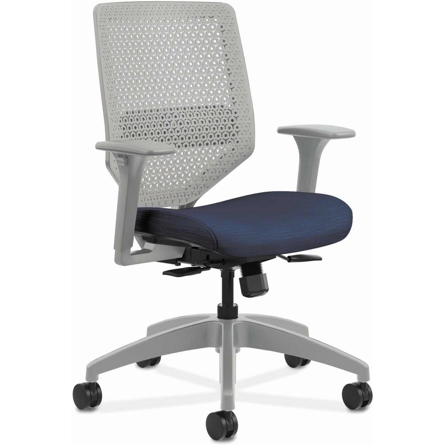 HON Solve Fabric Mid-Back Task Chair, Midnight/Titanium - Image 3