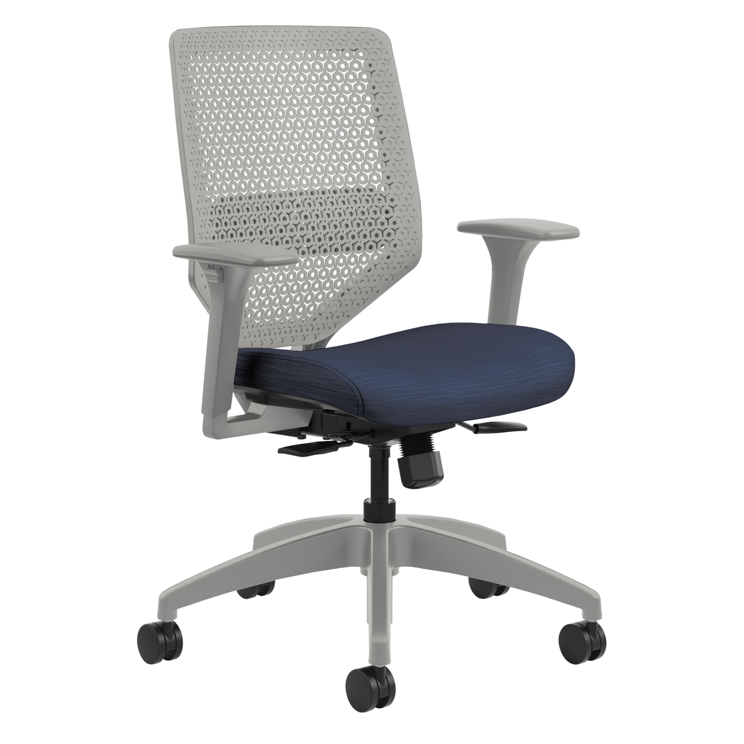 HON Solve Fabric Mid Back Task Chair MidnightTitanium PopularChairscom