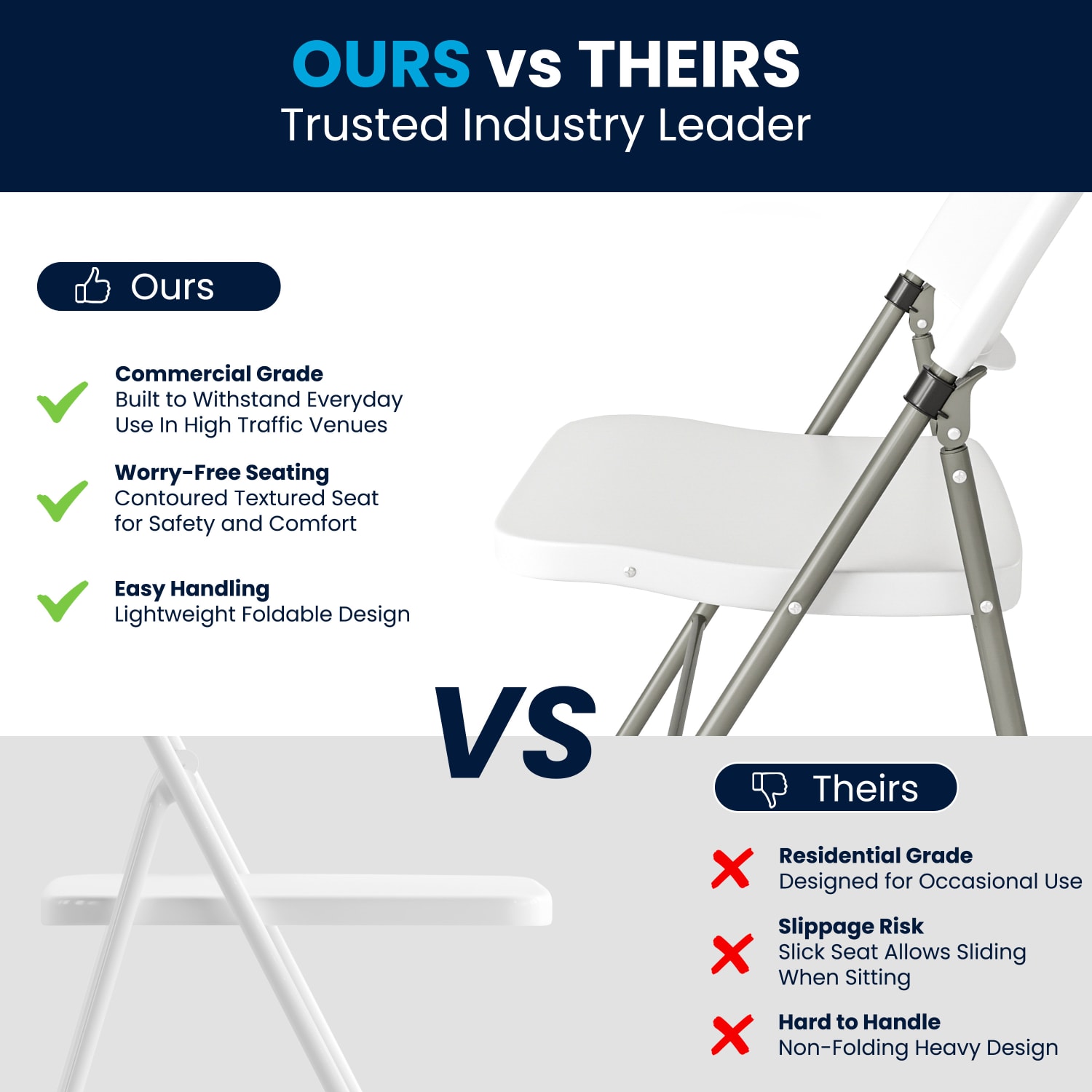 Flash Furniture Hercules Folding Chairs Set Of 6 Folding Chairs WhiteGray PopularChairscom