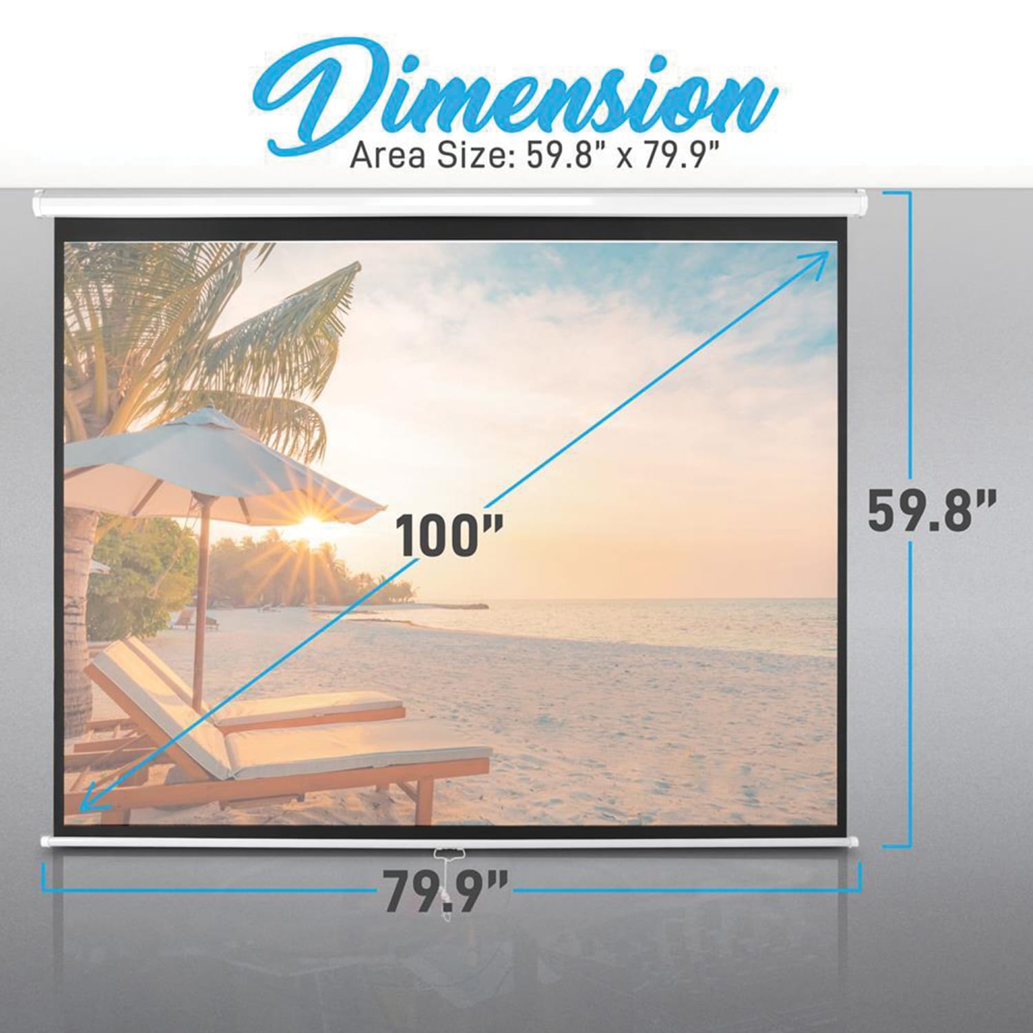 Pyle Pro Manual Ceiling Mount Projection Screen, 59-13/16in x 79-15/16in, PYLPRJSM1006 - Image 6