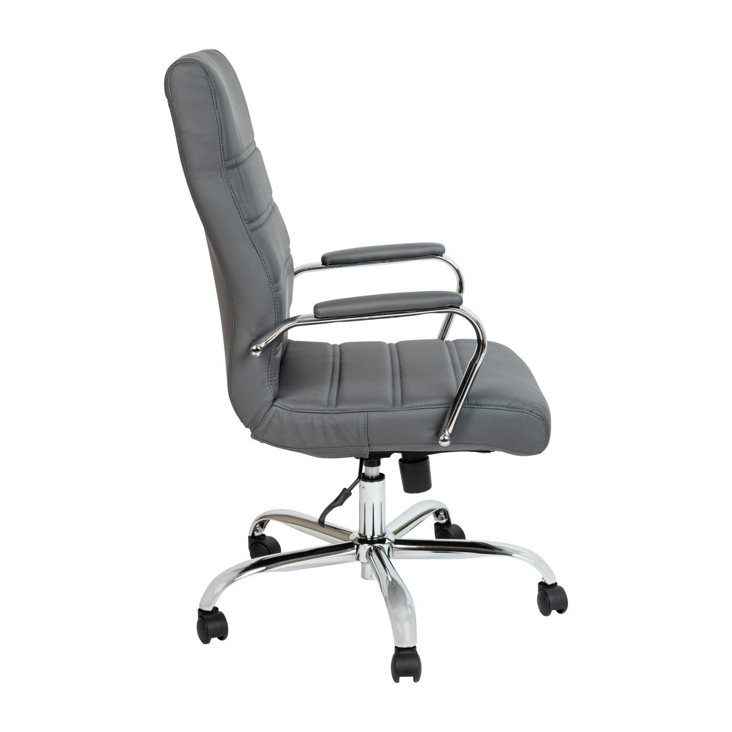 Flash Furniture LeatherSoft Faux Leather High-Back Office Chair, Gray/Chrome - Image 11