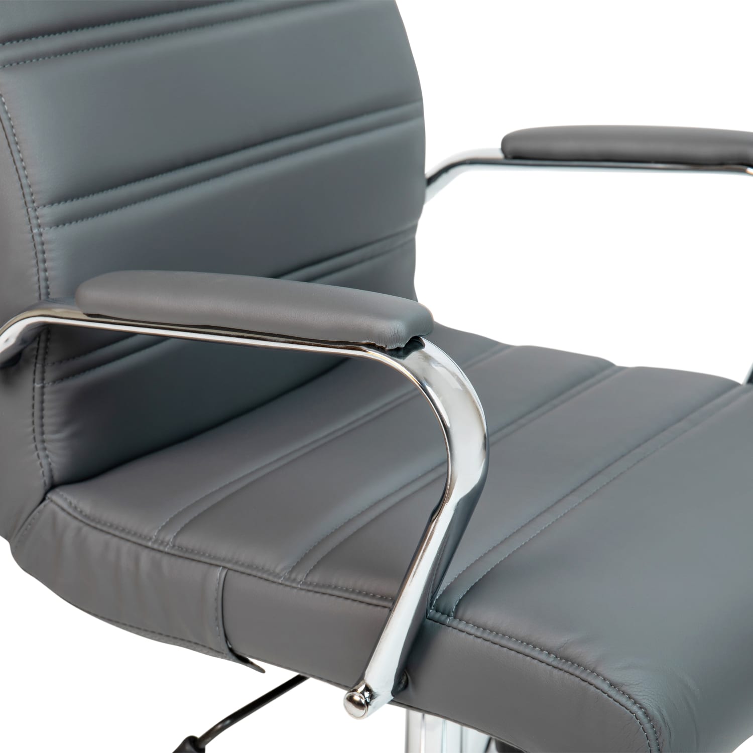 Flash Furniture LeatherSoft Faux Leather High-Back Office Chair, Gray/Chrome - Image 13