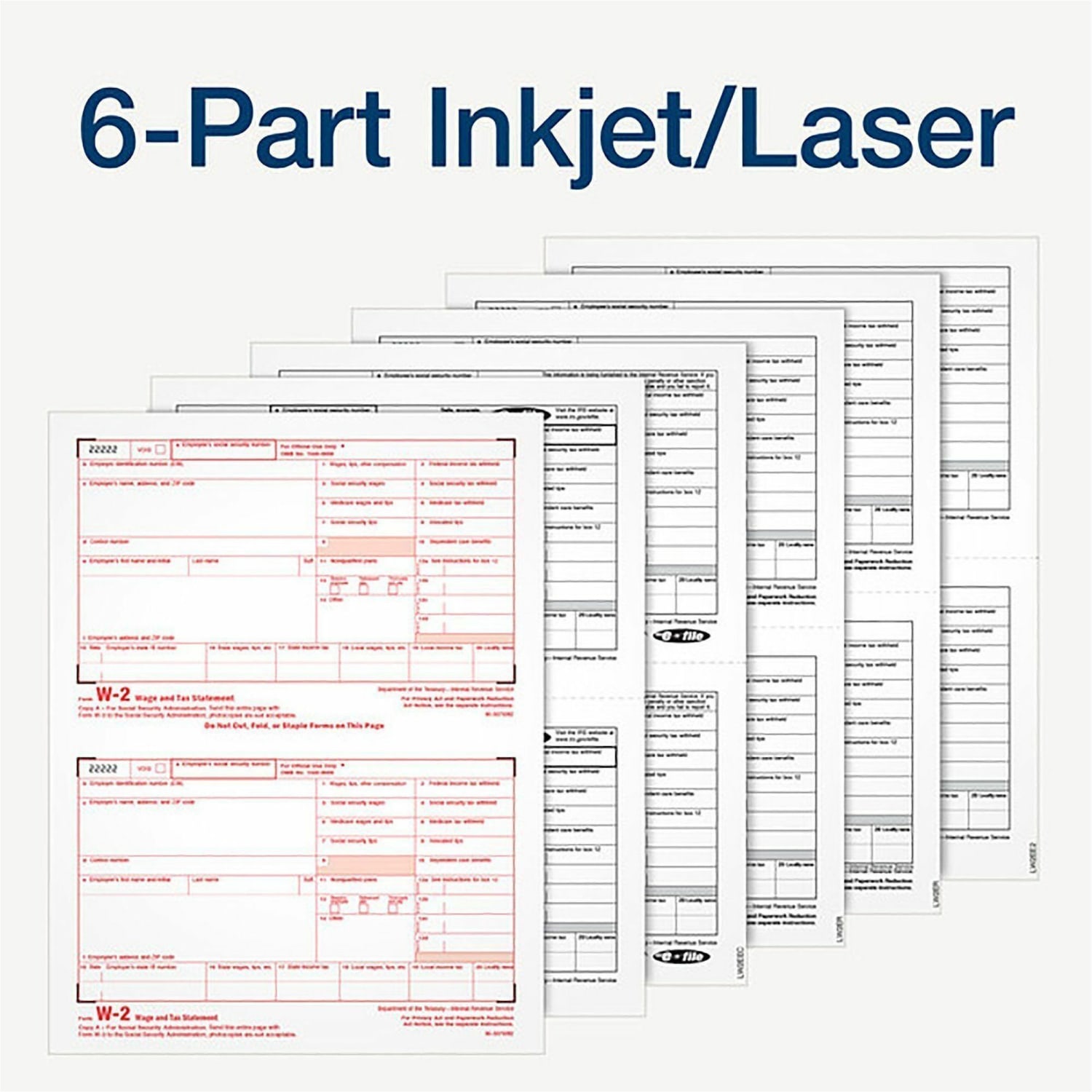 TOPS W2 Laser Forms 6-part Tax Kit - 6 Part - Carbonless Copy - 8in x 5.50in Form Size - Letter - White Sheet(s) - 10 / Pack - Image 4