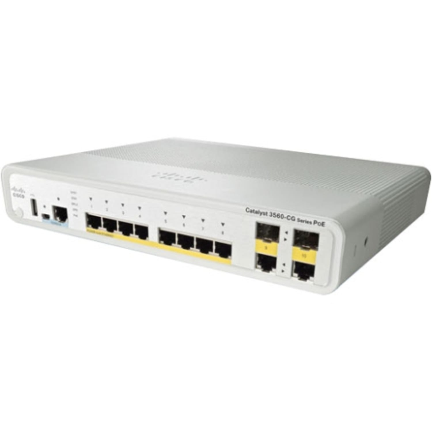 Cisco 3560C PD PSE Switch 8 GE PoE, 2x 1G Copper Uplink, IP Base - 8 Ports - Manageable - Gigabit Ethernet - WSC3560CPD8PTS - Image 3