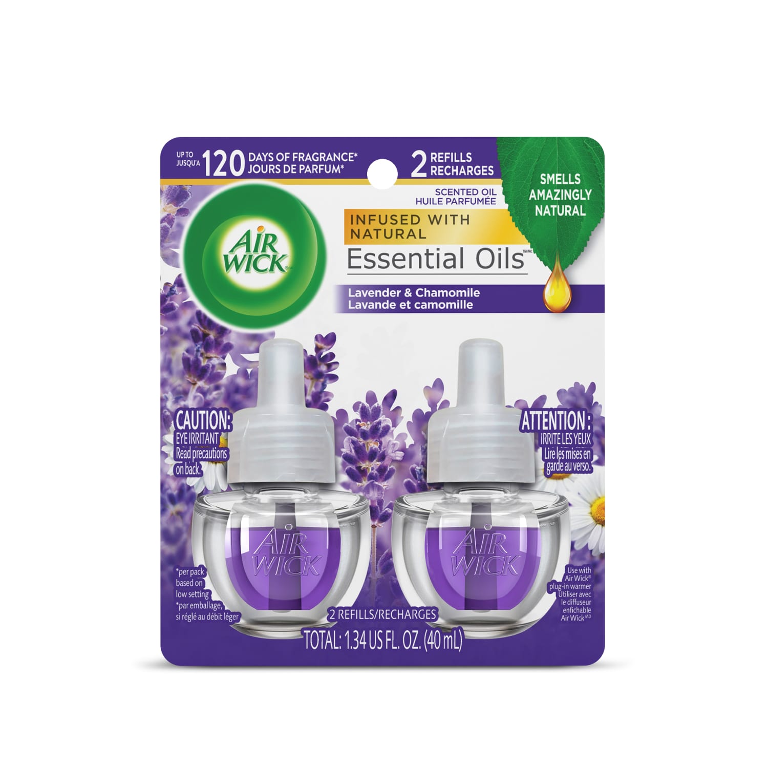 Air Wick Scented Oil Warmer Refills, 0.67 Oz, Lavender/Chamomile, 2 Refills Per Pack, Carton Of 6 Packs - Image 3