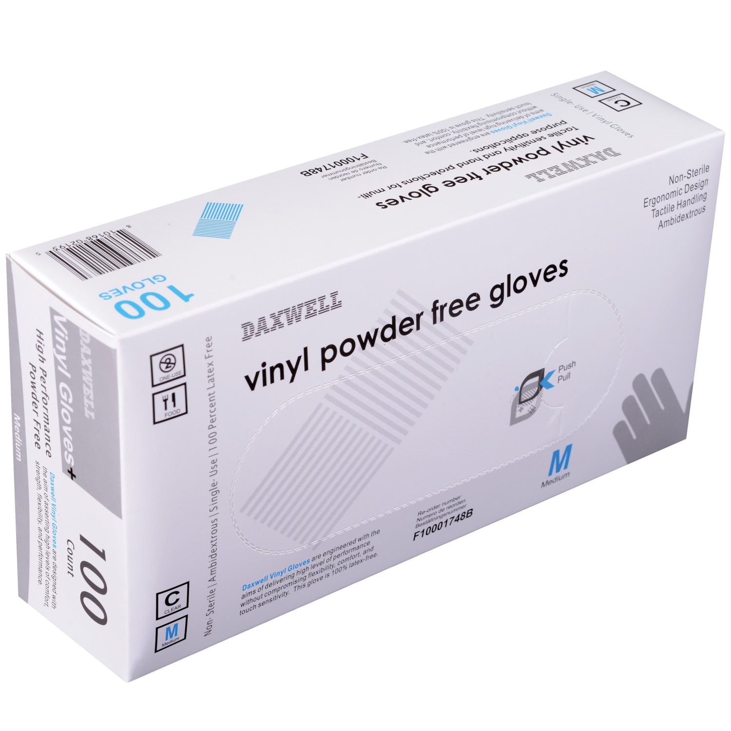 Daxwell Vinyl Gloves, Medium, Clear, 100 Gloves Per Pack, Box Of 10 Packs - Image 6