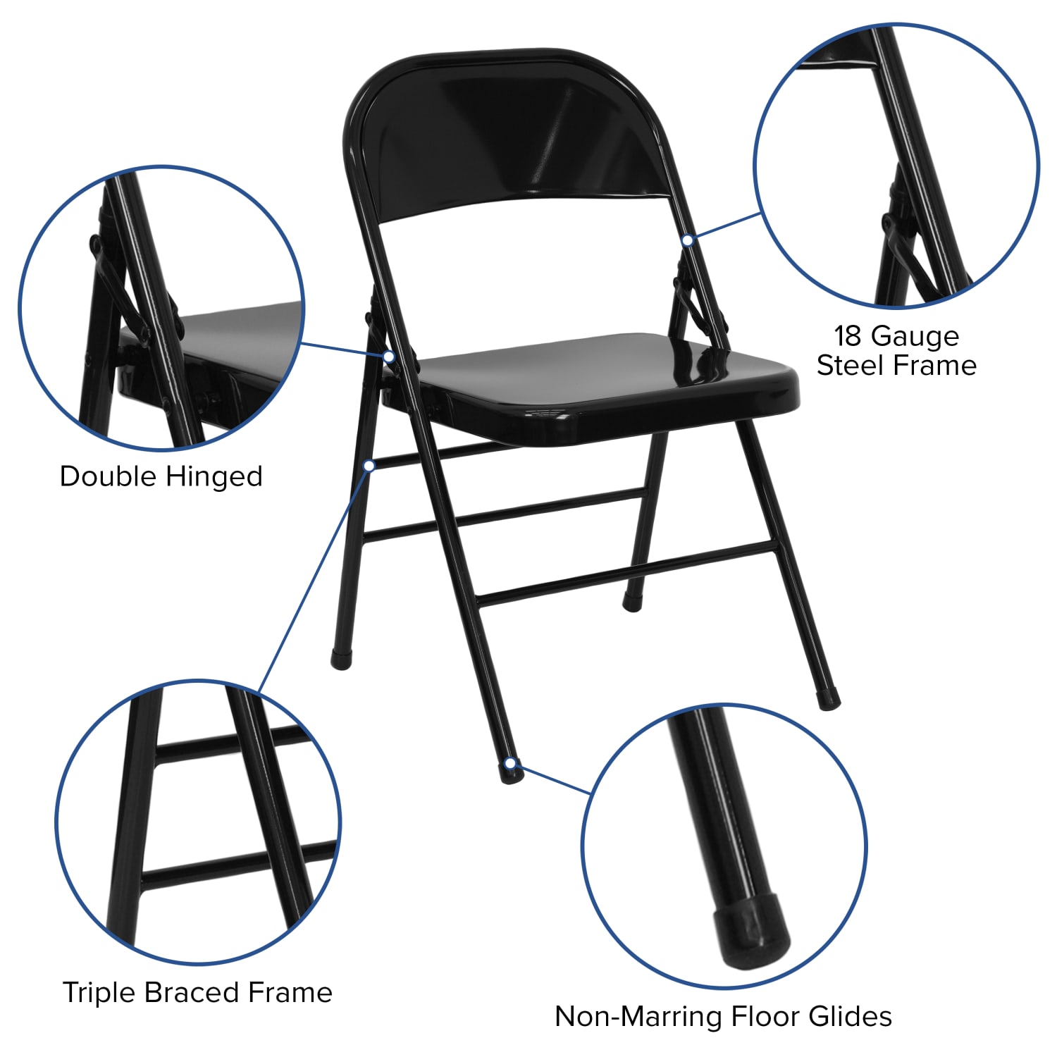 Flash Furniture HERCULES Series TripleBraced DoubleHinged Metal Folding Chairs Black Pack Of 2 Chairs PopularChairscom Flash Furniture HERCULES Series Triple Braced Double Hinged Metal Folding Chairs Black Pack Of 2 Chairs PopularChairscom