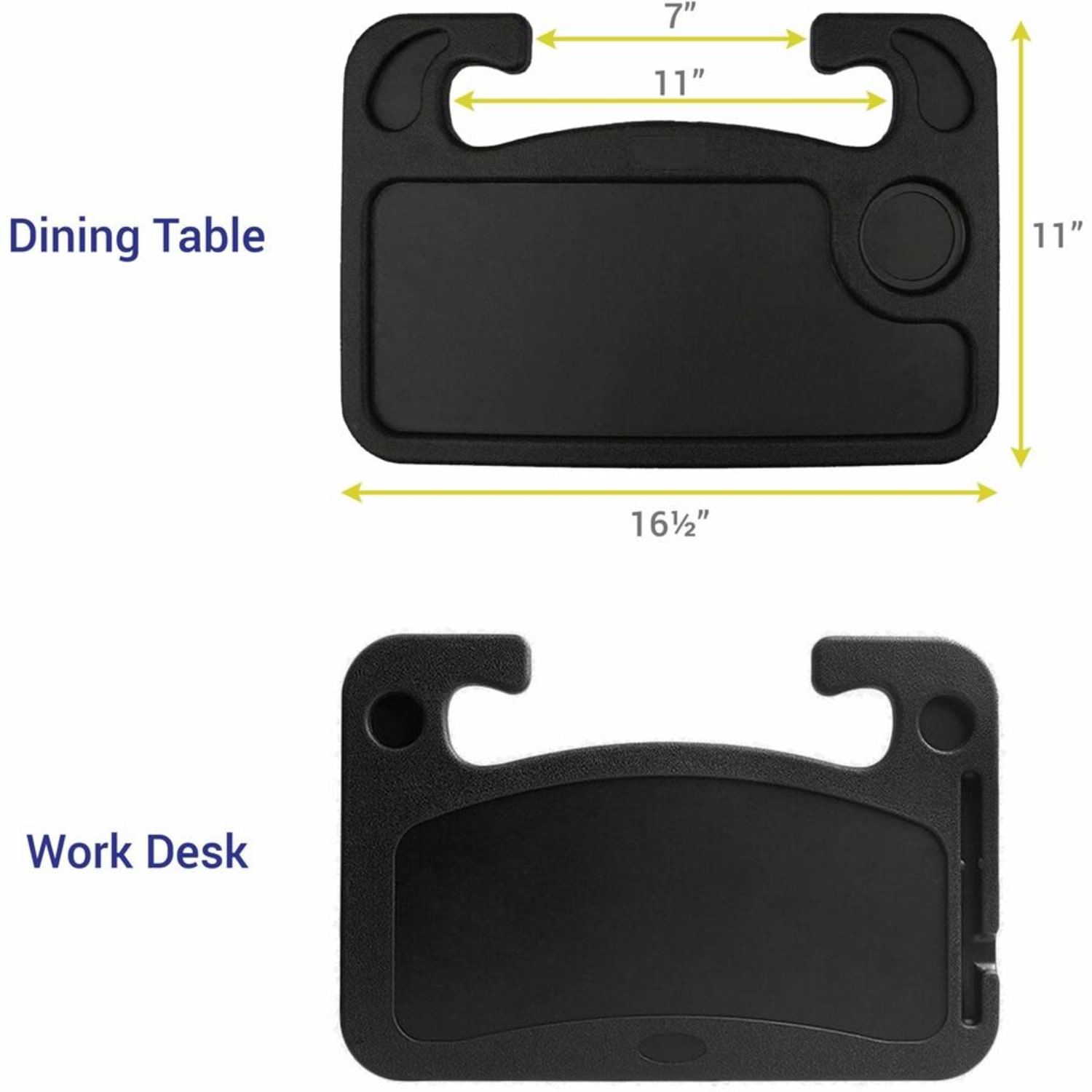 DAC Steering Wheel Desk  1inH x 16.50inW x 11inD x 16.50inL  Compact, Sturdy, Portable  Black  1 Each - Image 3