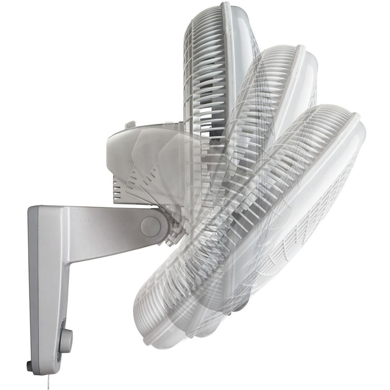 Lasko M16900 Wall Mount Fan - 16in Fan Diameter - 3 Speed - Quiet, Oscillating, Adjustable Tilt Head, Durable - Gray - Image 4