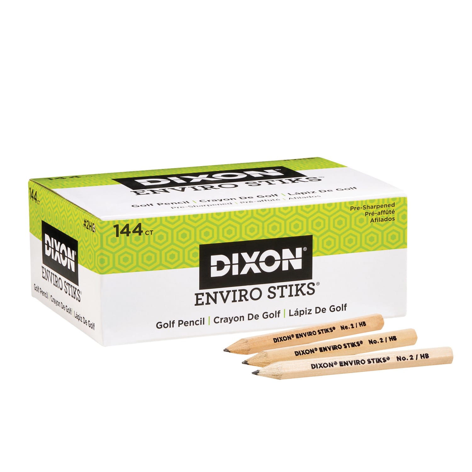 Dixon EnviroStiks Golf Pencils, 144 Per Pack, Set Of 2 Packs - Image 3