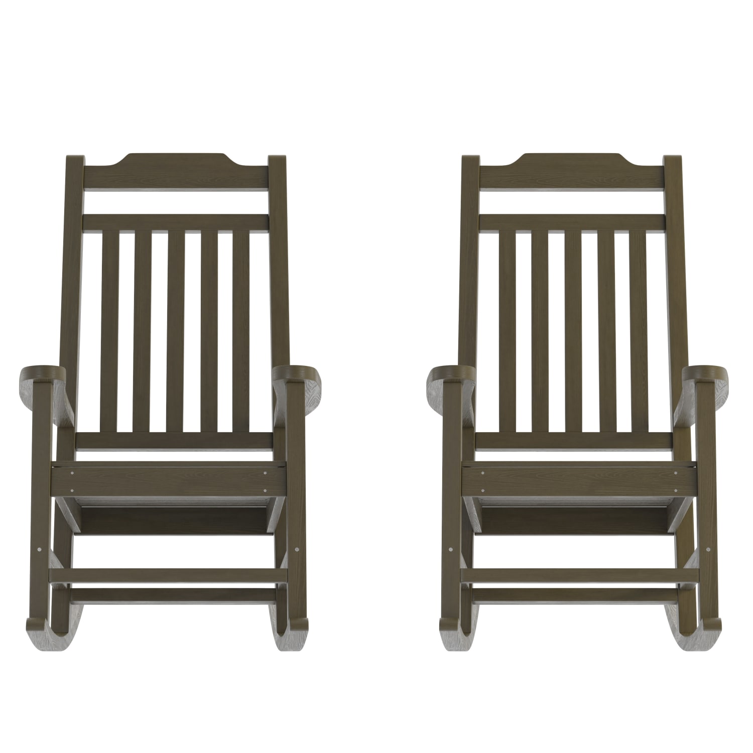 Flash Furniture Winston All-Weather Rocking Chairs, Mahogany, Set Of 2 Chairs - Image 4