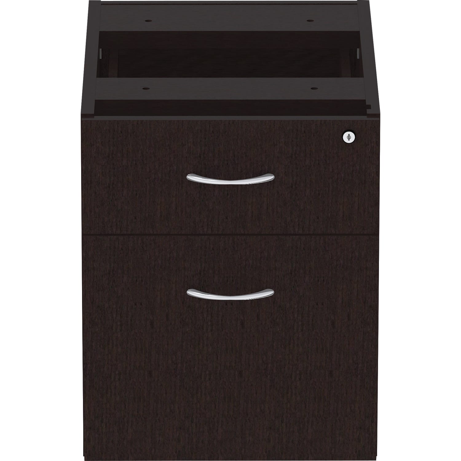 Lorell Essentials 22inD Vertical Pedestal File Cabinet With 1 Box Drawer And 1 File Drawer, Espresso - Image 3
