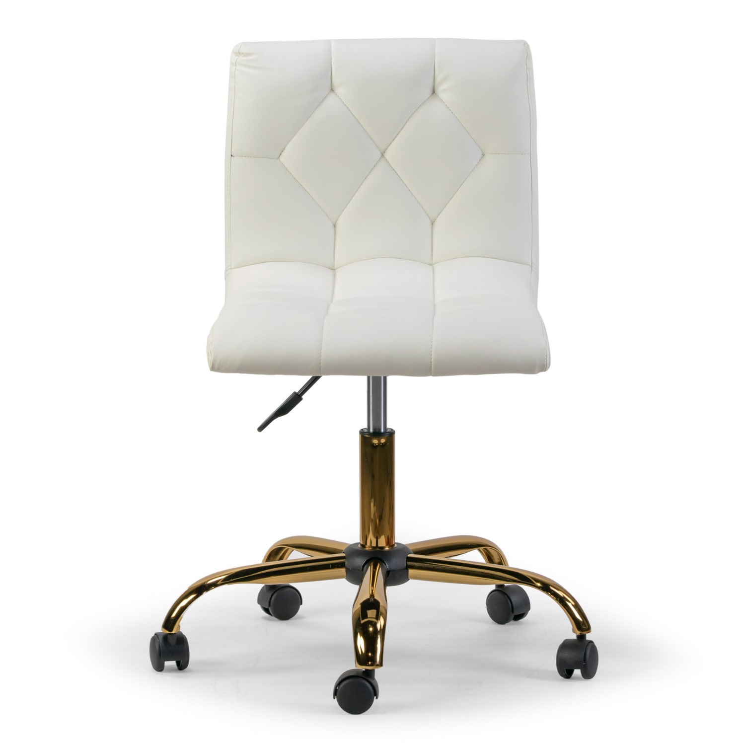 Glamour Home Aman Ergonomic Tufted Faux Leather Mid Back Office Task Chair White PopularChairscom
