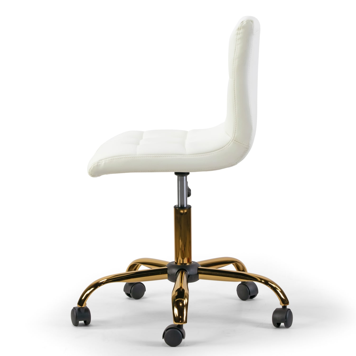 Glamour Home Aman Ergonomic Tufted Faux Leather Mid Back Office Task Chair White PopularChairscom