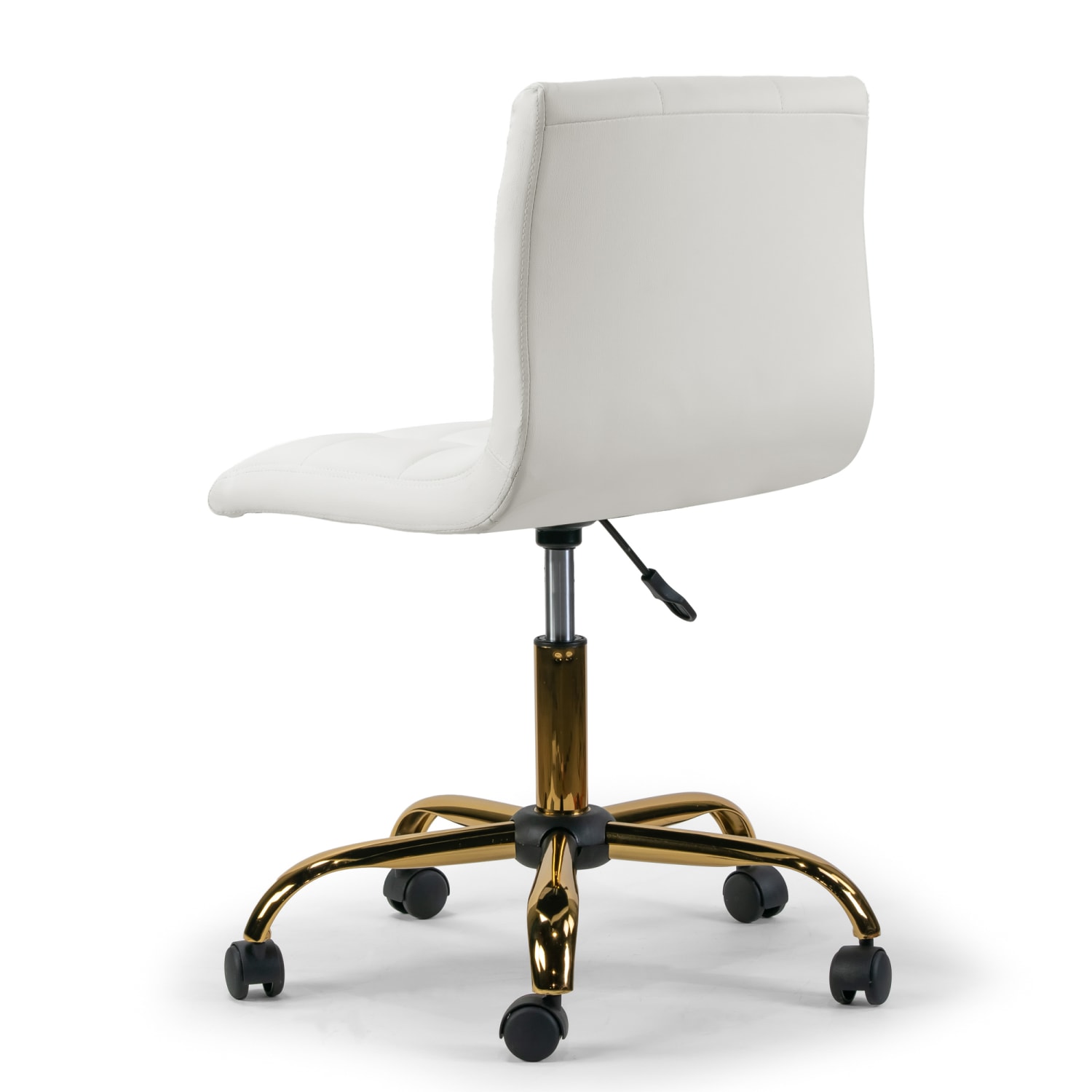 Glamour Home Aman Ergonomic Tufted Faux Leather Mid-Back Office Task Chair, White - Image 5