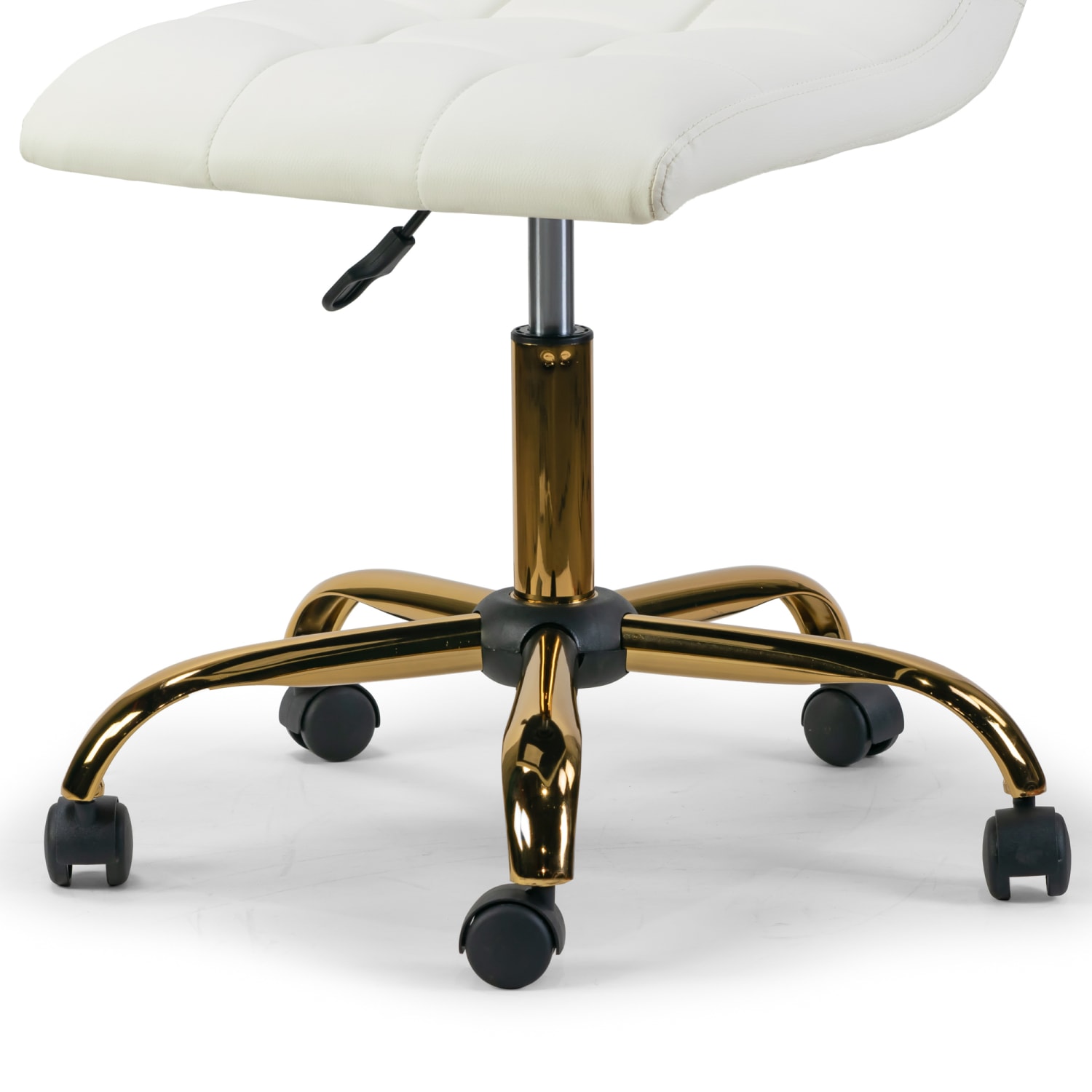 Glamour Home Aman Ergonomic Tufted Faux Leather Mid Back Office Task Chair White PopularChairscom
