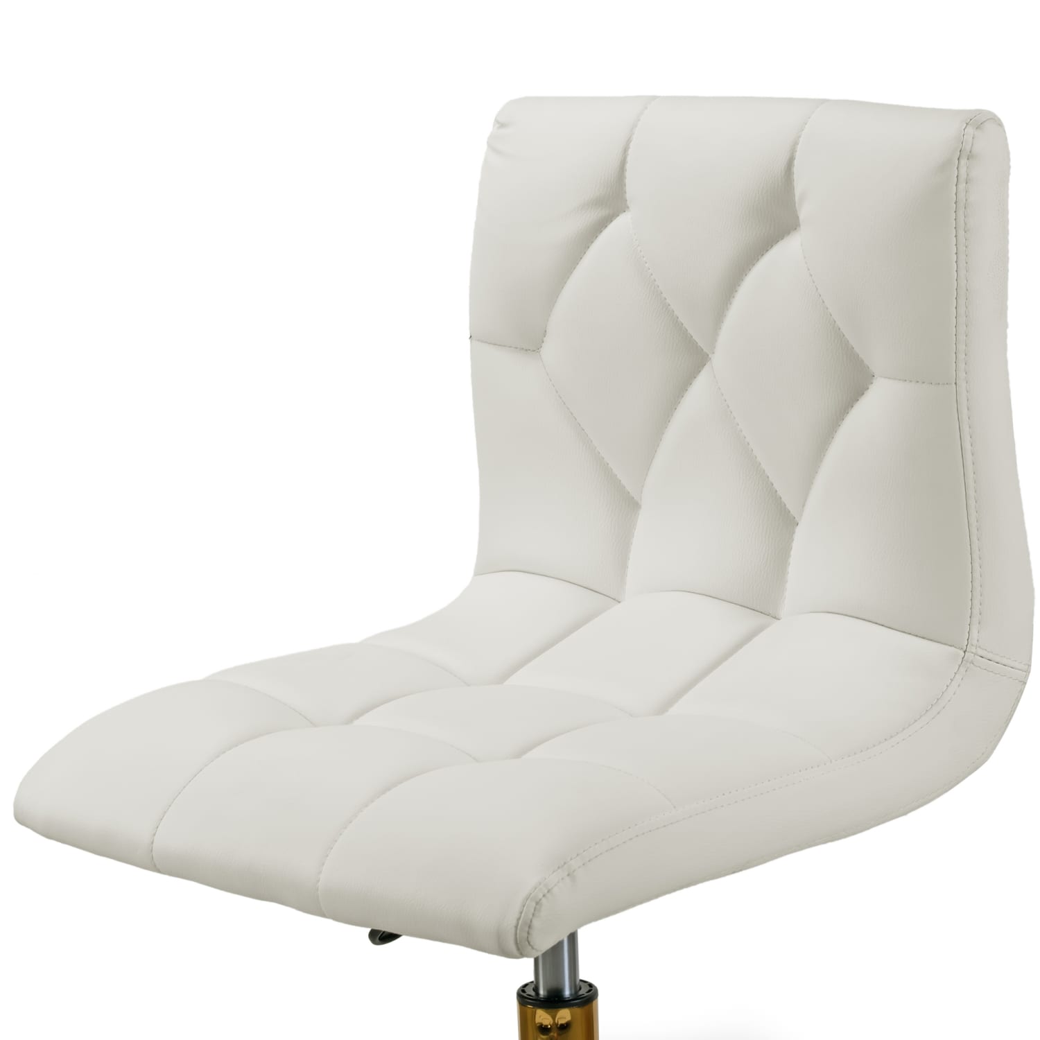 Glamour Home Aman Ergonomic Tufted Faux Leather Mid Back Office Task Chair White PopularChairscom
