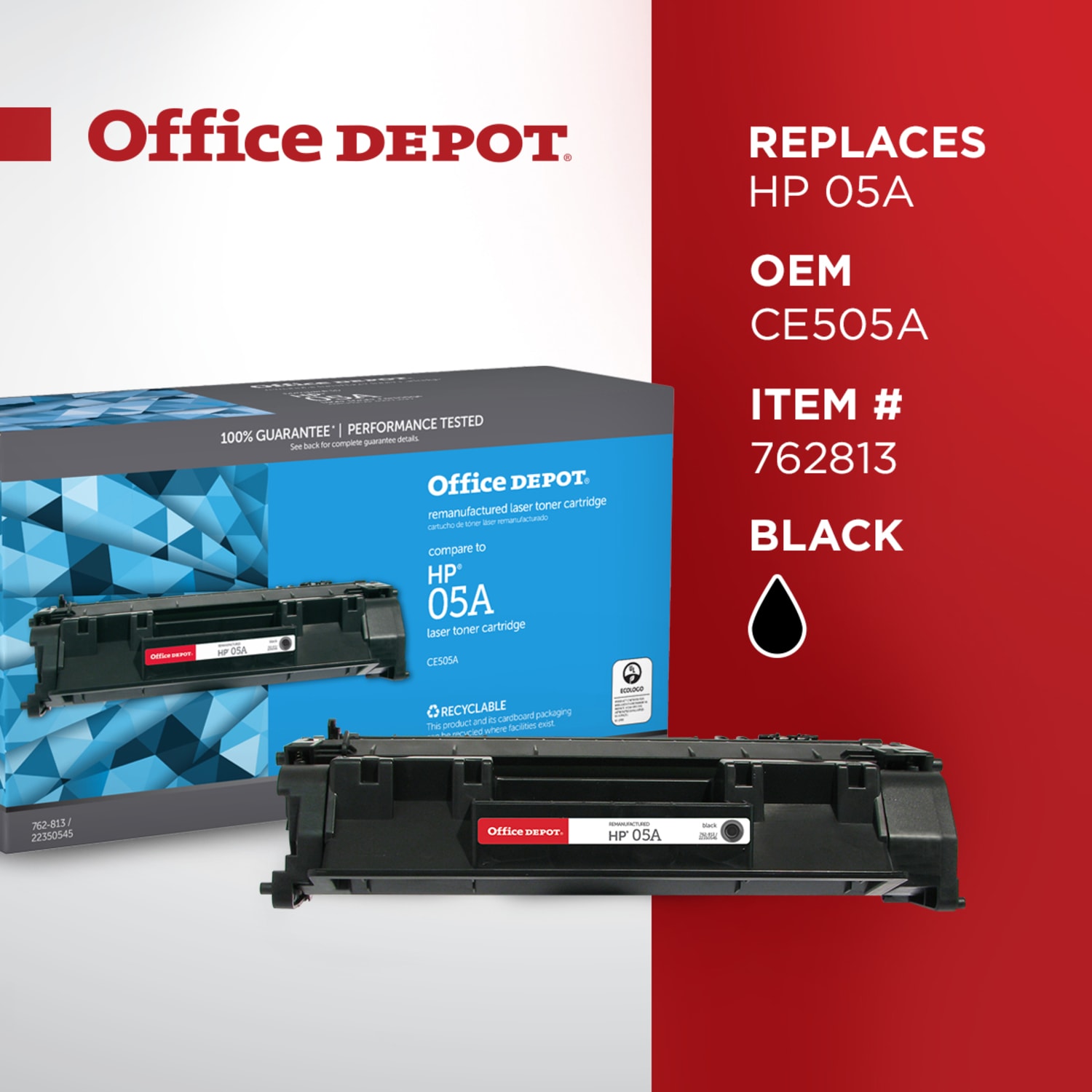 Office Depot Remanufactured Black Toner Cartridge Replacement For HP 05A - Image 6
