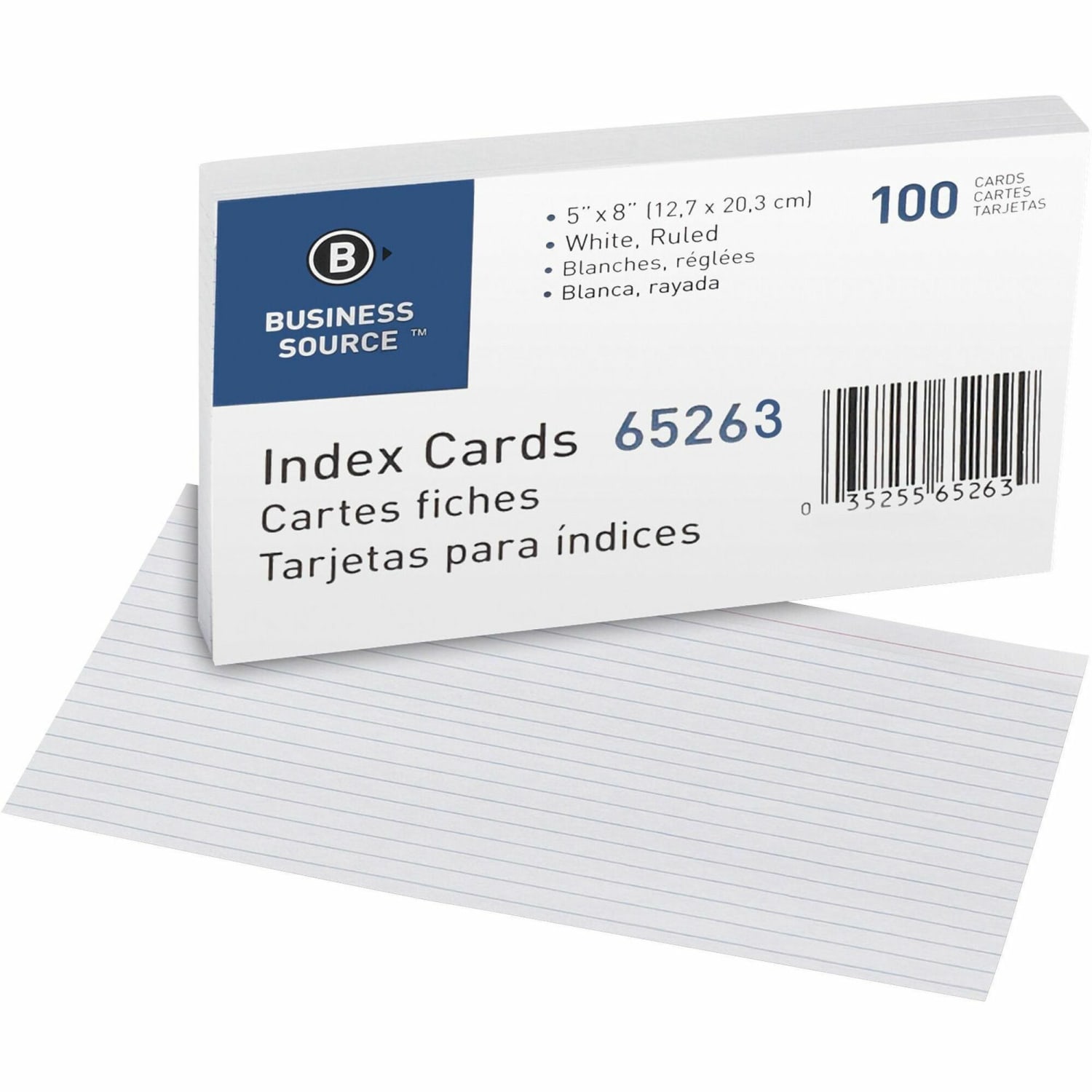 SKILCRAFT 30% Recycled Index Cards, 5in x 8in, Ruled, Pack Of 100 (AbilityOne 7530-00-243-9437) - Image 3